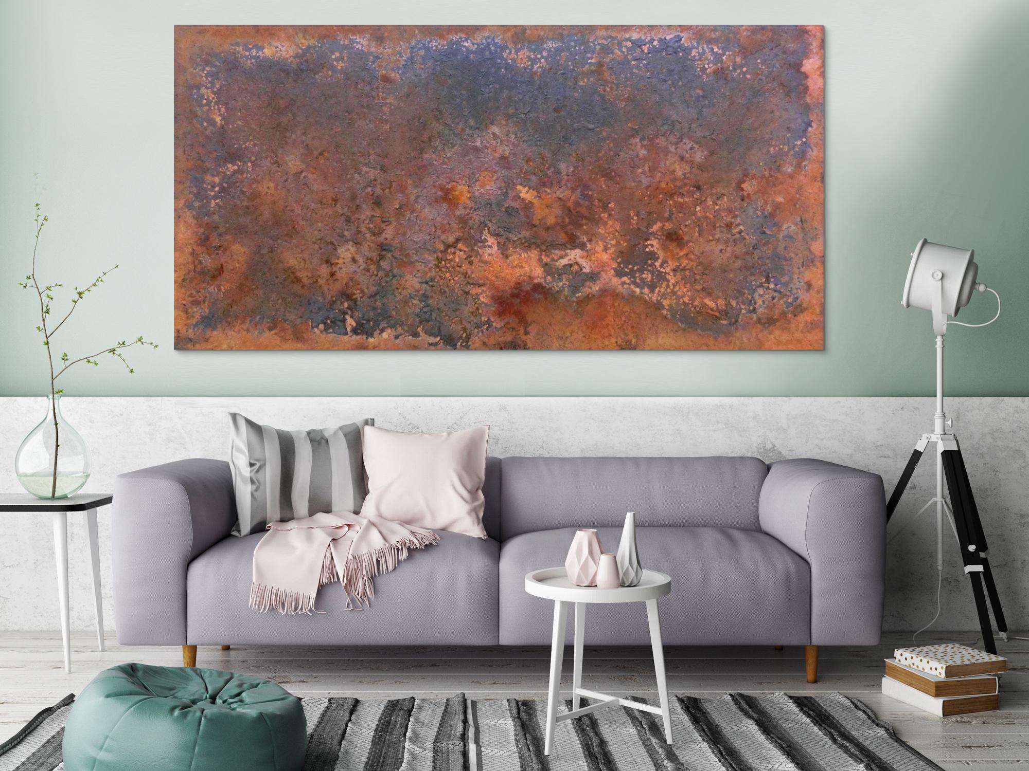 Gemälde aus Rost abstrakt und modern im Großformat