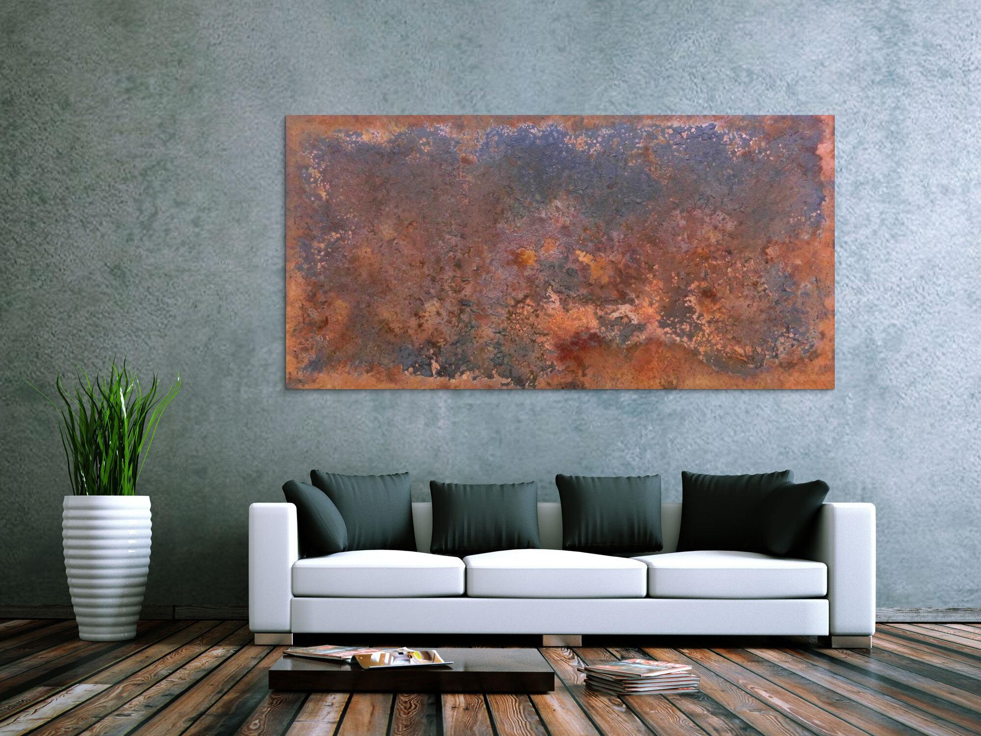 Gemälde aus Rost abstrakt und modern im Großformat