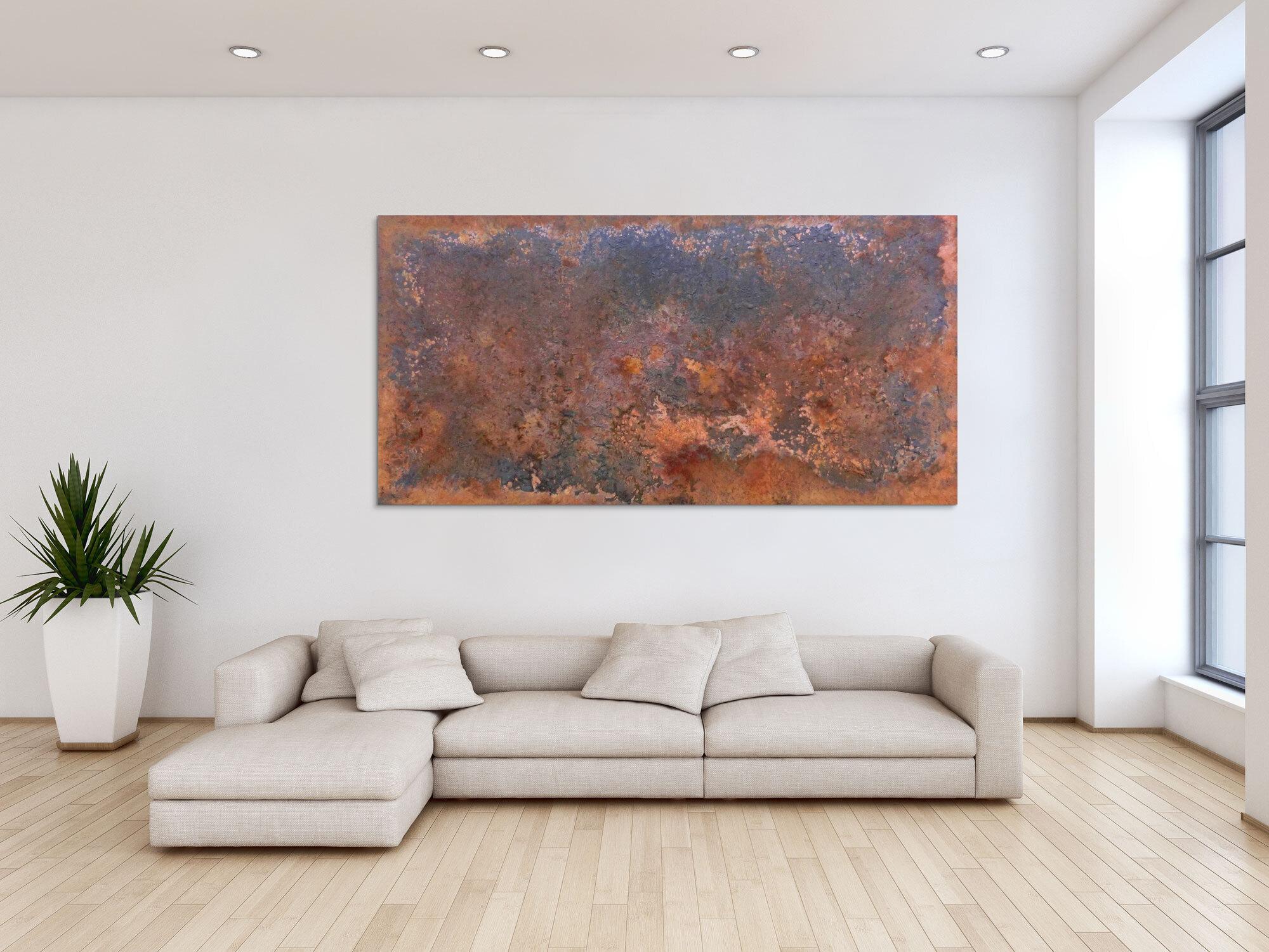 Gemälde aus Rost abstrakt und modern im Großformat