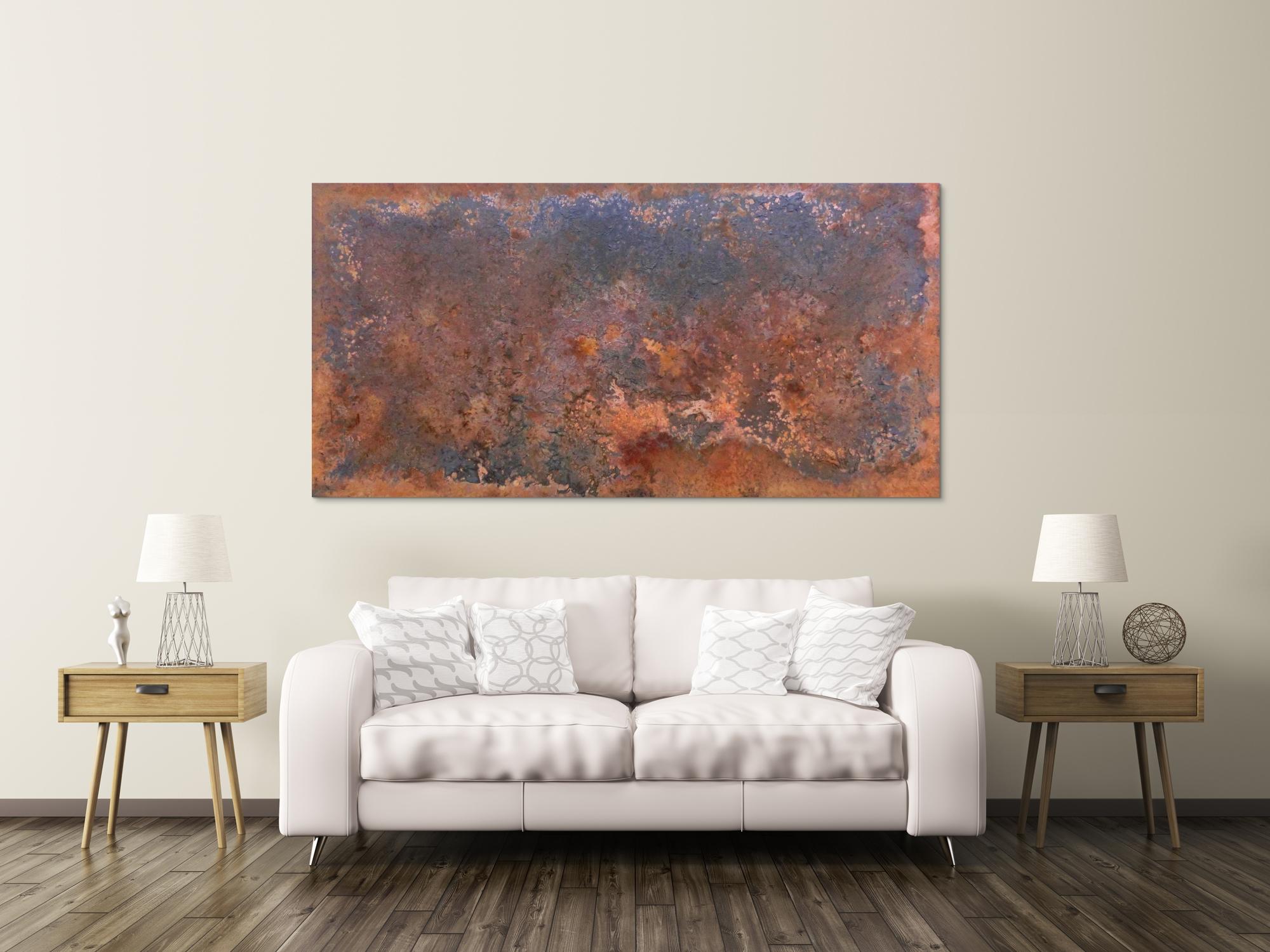 Gemälde aus Rost abstrakt und modern im Großformat