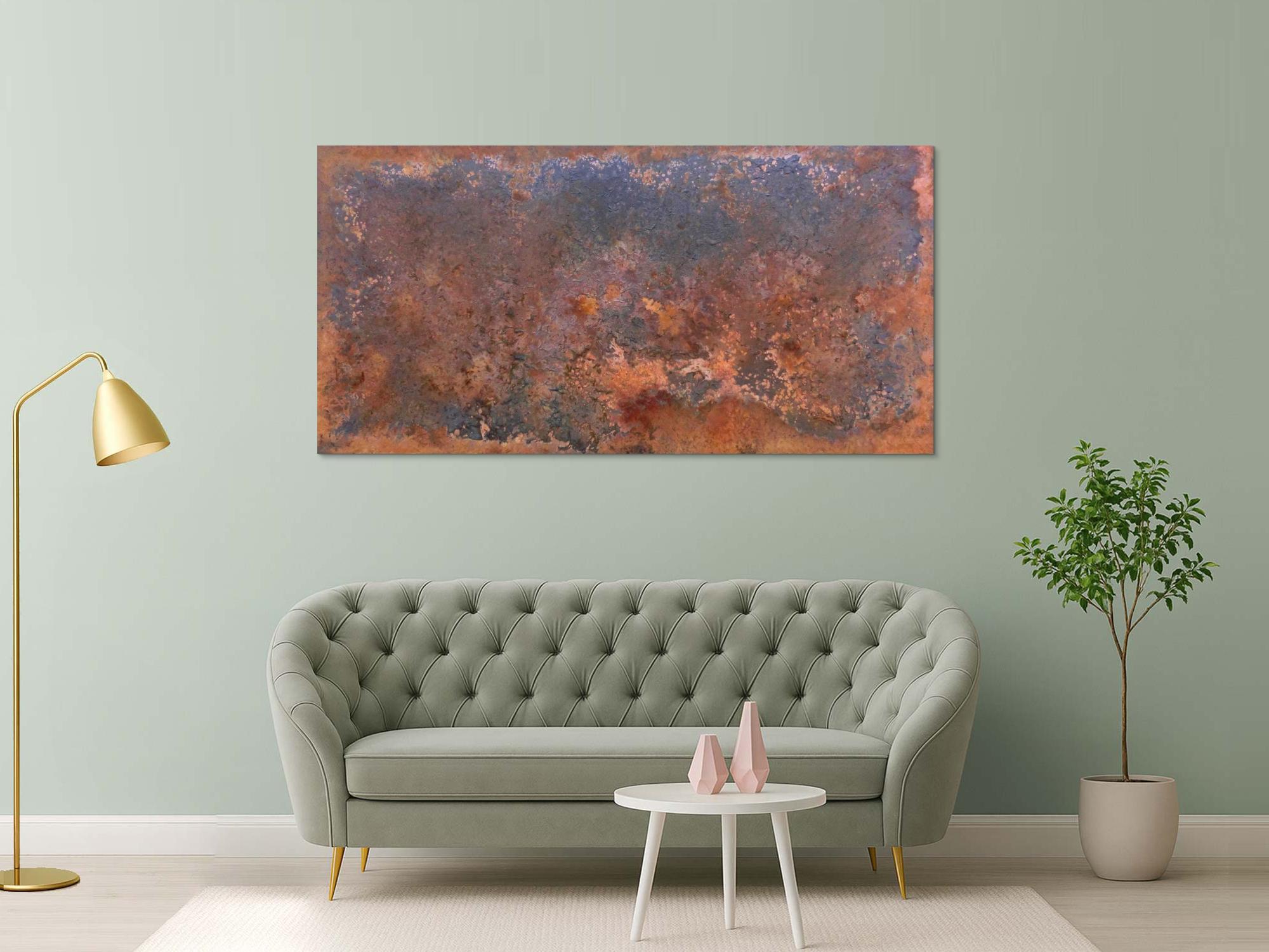 Gemälde aus Rost abstrakt und modern im Großformat