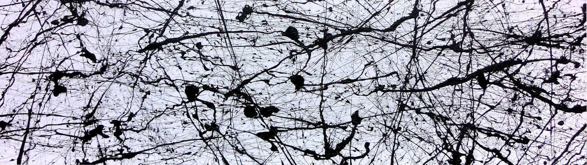 Abstraktes Acrylgemälde in schwarz weiß modern