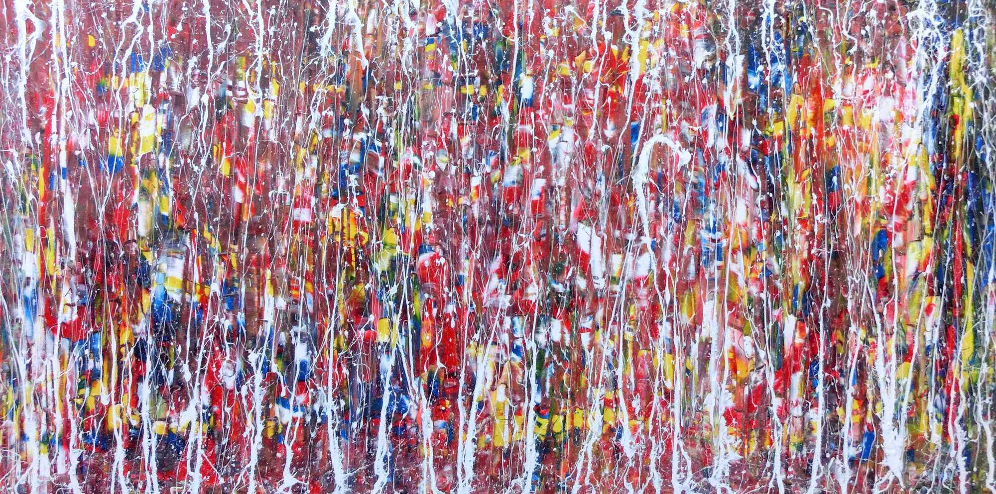 Abstraktes Gemälde aus Acryl bunt und modern