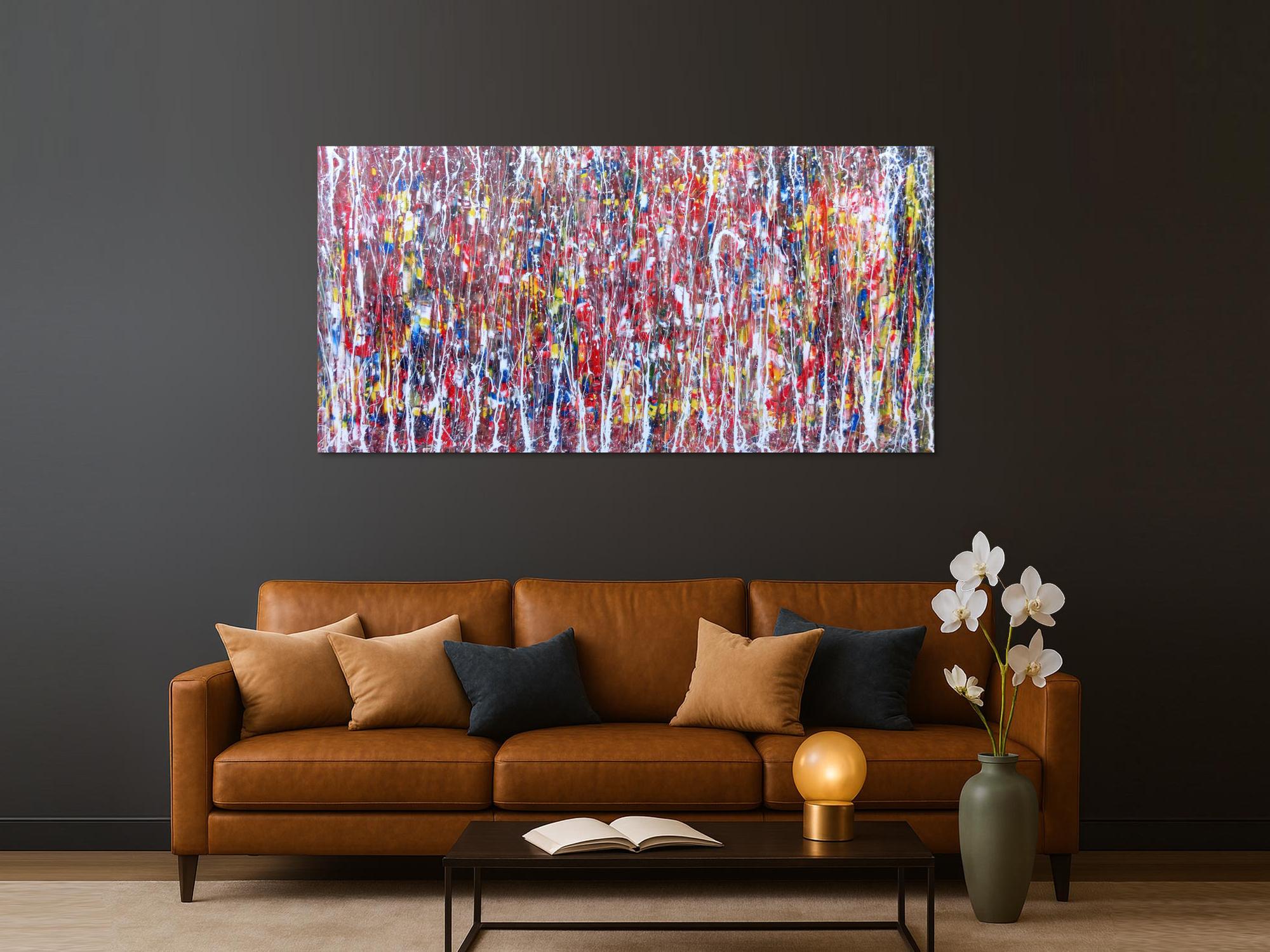 Abstraktes Gemälde aus Acryl bunt und modern