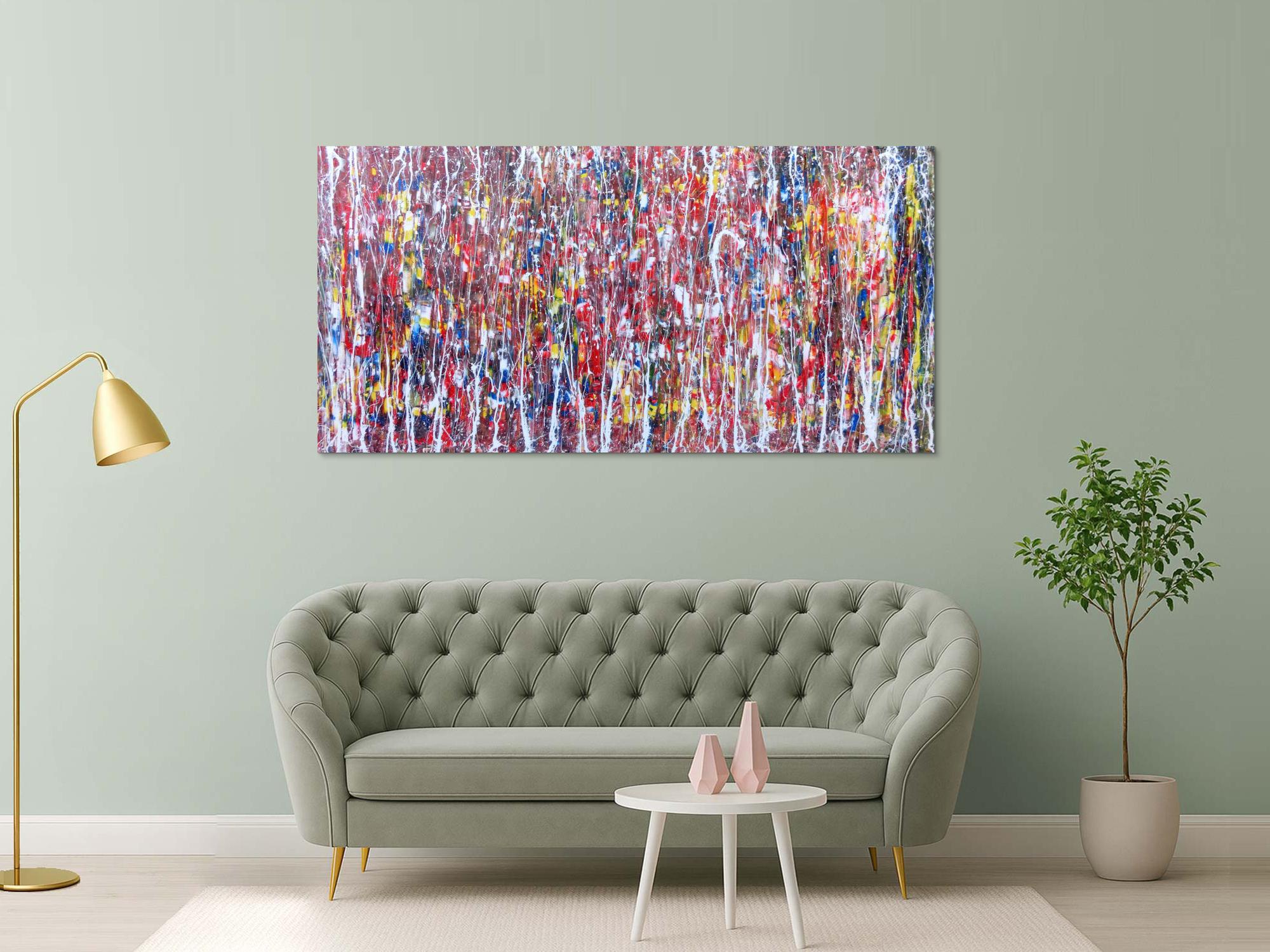 Abstraktes Gemälde aus Acryl bunt und modern