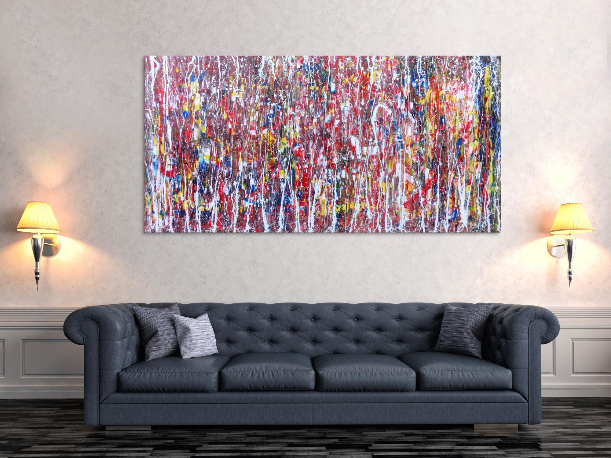 Abstraktes Gemälde aus Acryl bunt und modern