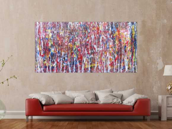 Abstraktes Gemälde aus Acryl bunt und modern