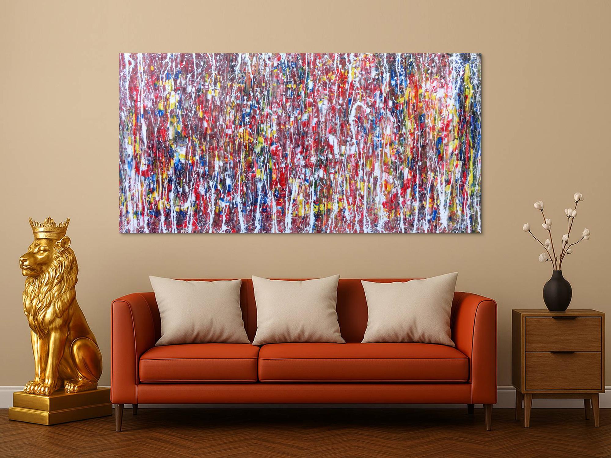 Abstraktes Gemälde aus Acryl bunt und modern