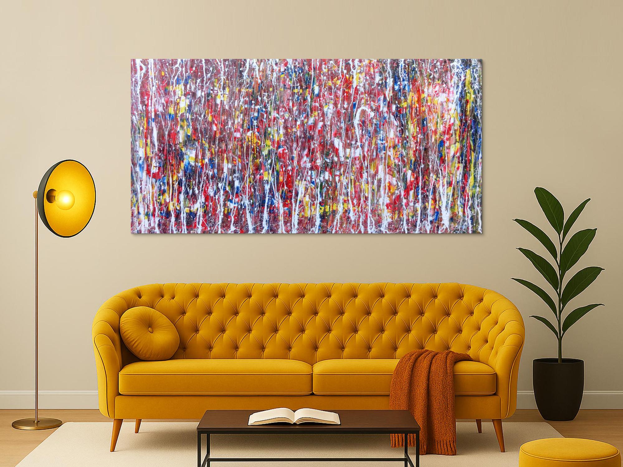 Abstraktes Gemälde aus Acryl bunt und modern