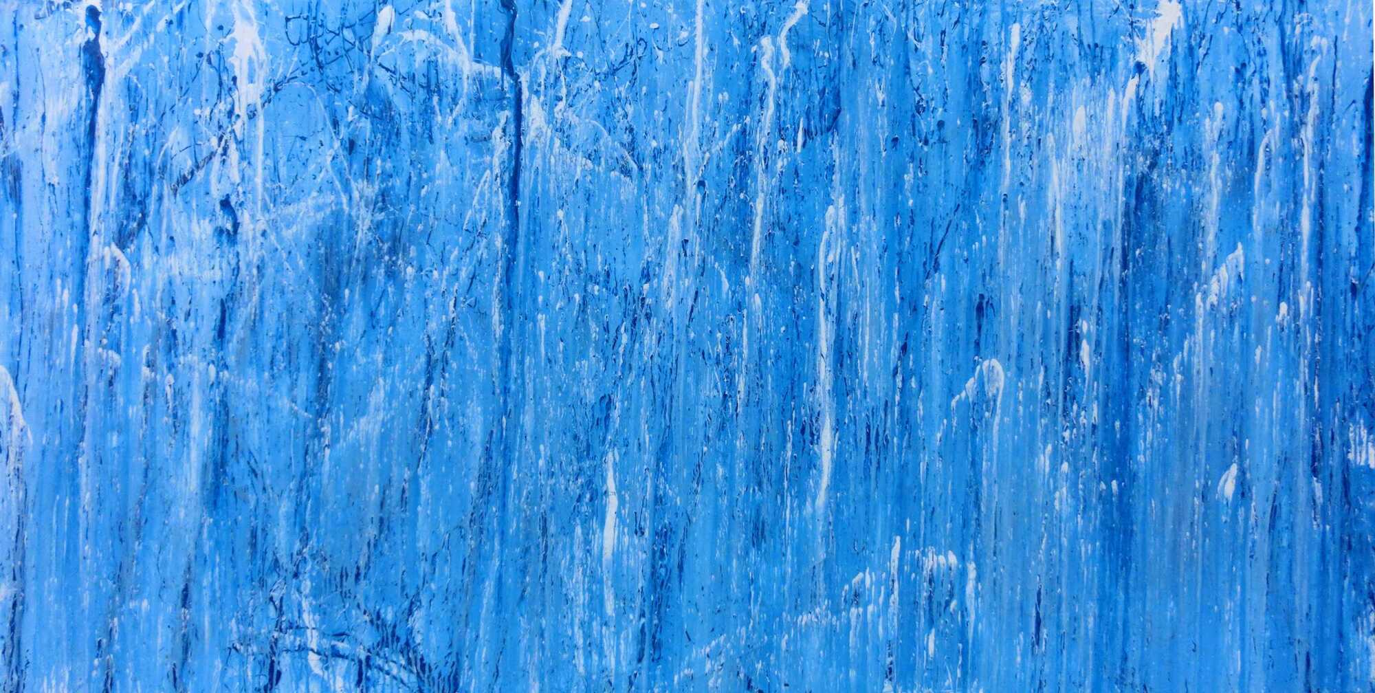 Abstraktes Acrylbild modern und schlicht in blau