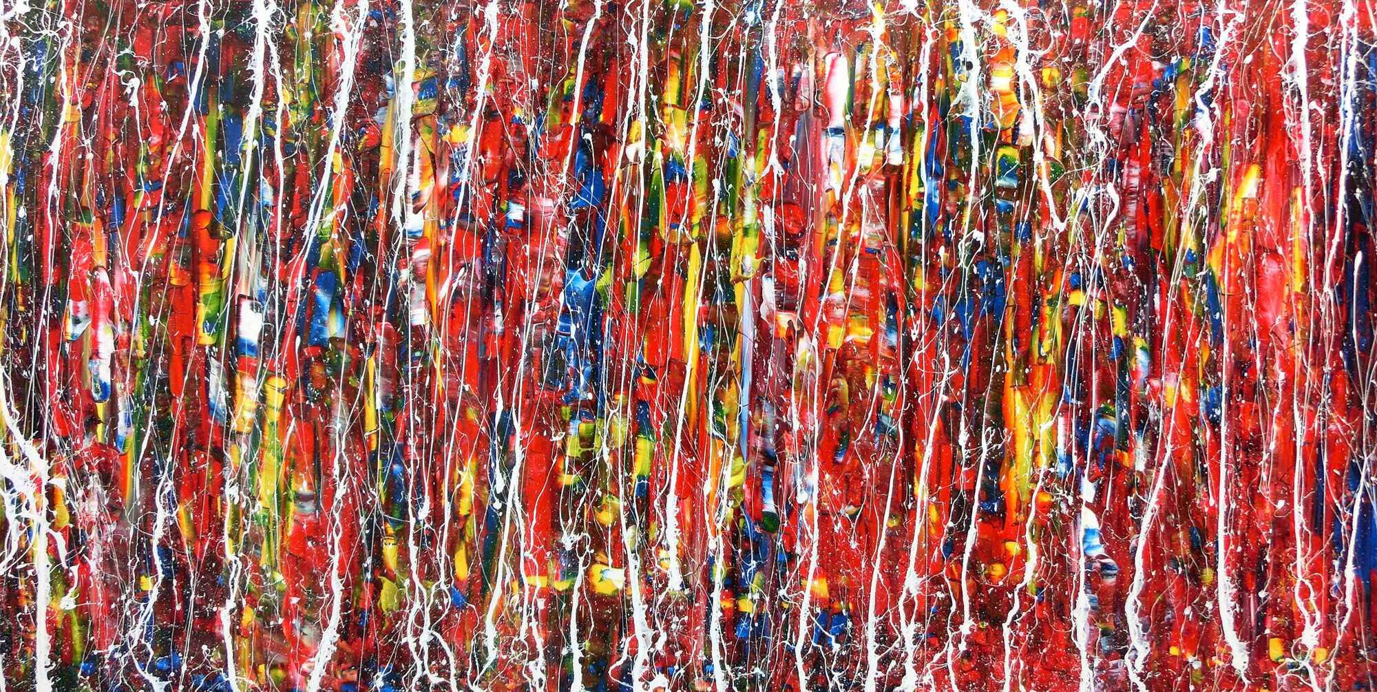 Abstrakes modernes Acrylbild bunt und groß