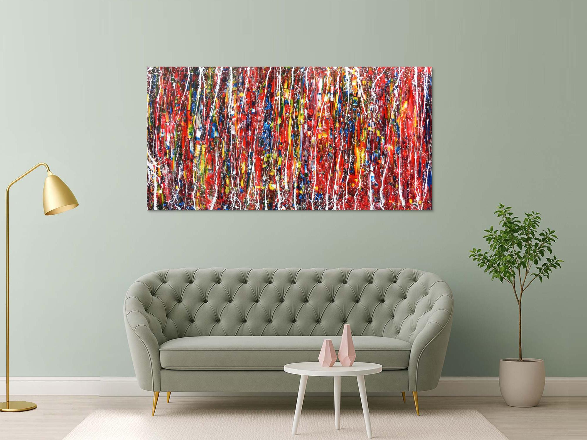 Abstrakes modernes Acrylbild bunt und groß