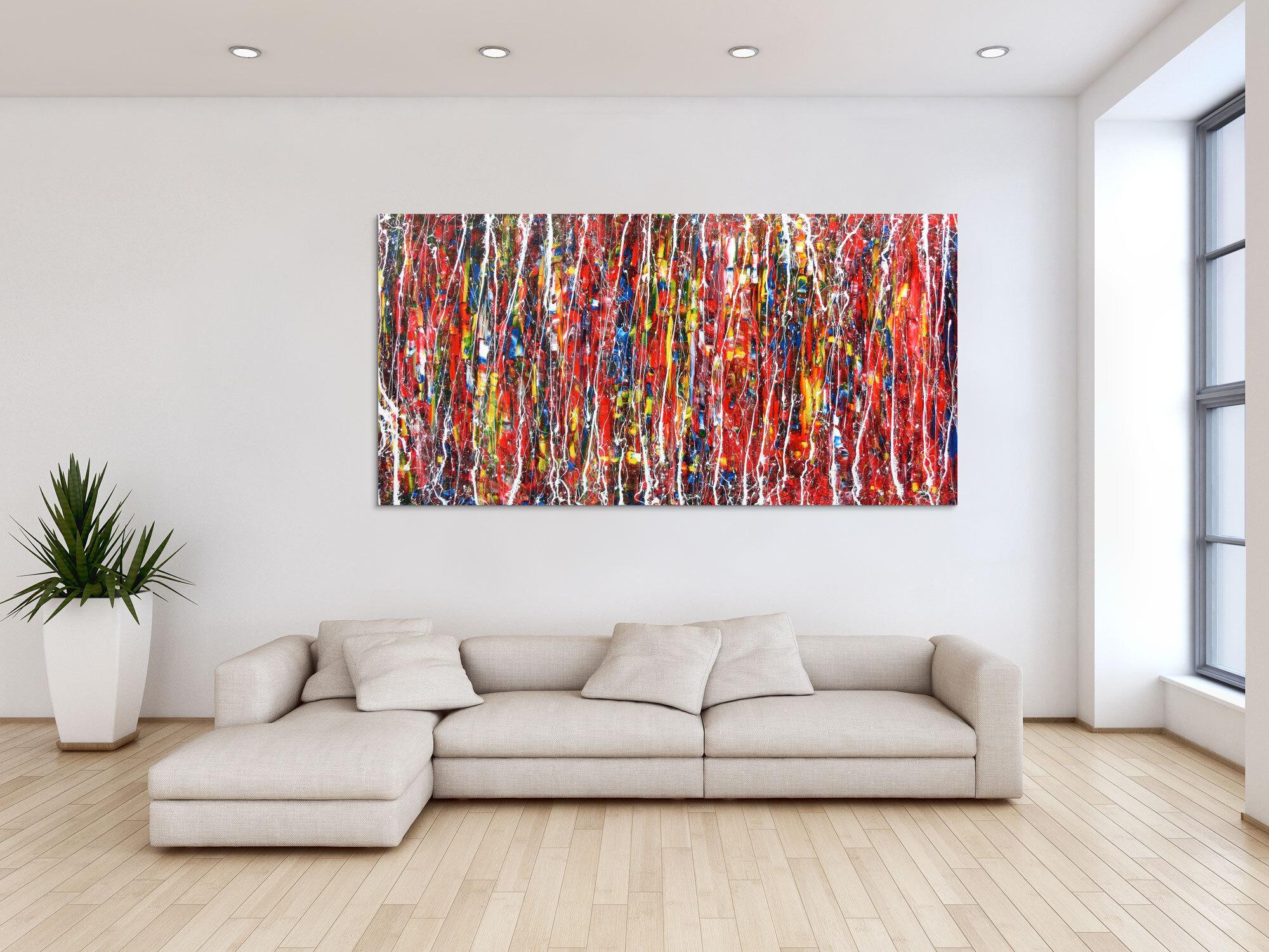 Abstrakes modernes Acrylbild bunt und groß