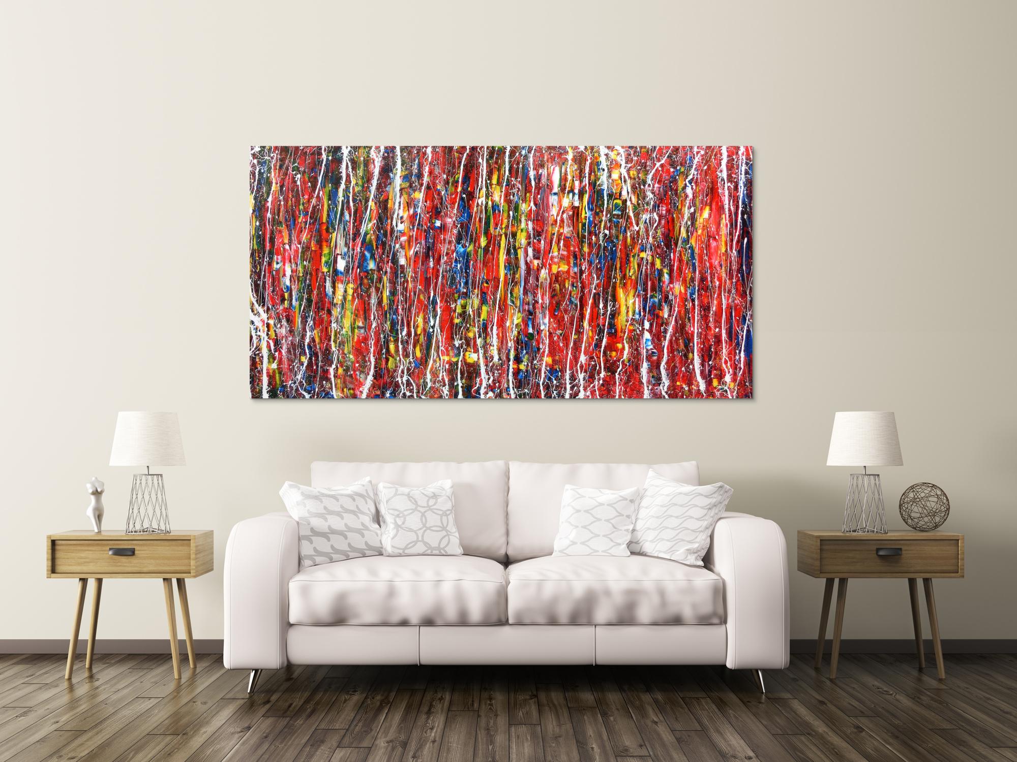 Abstrakes modernes Acrylbild bunt und groß