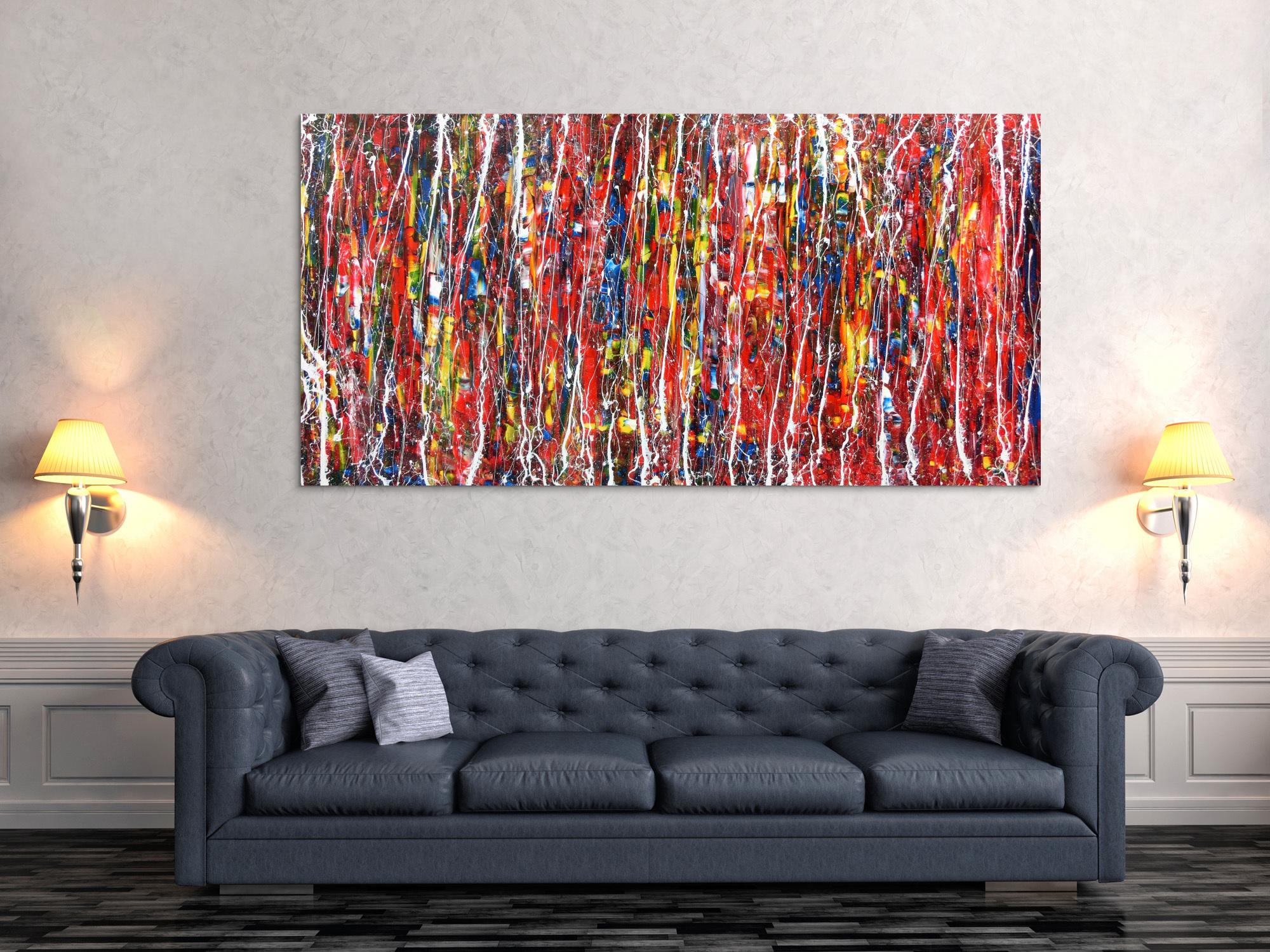 Abstrakes modernes Acrylbild bunt und groß