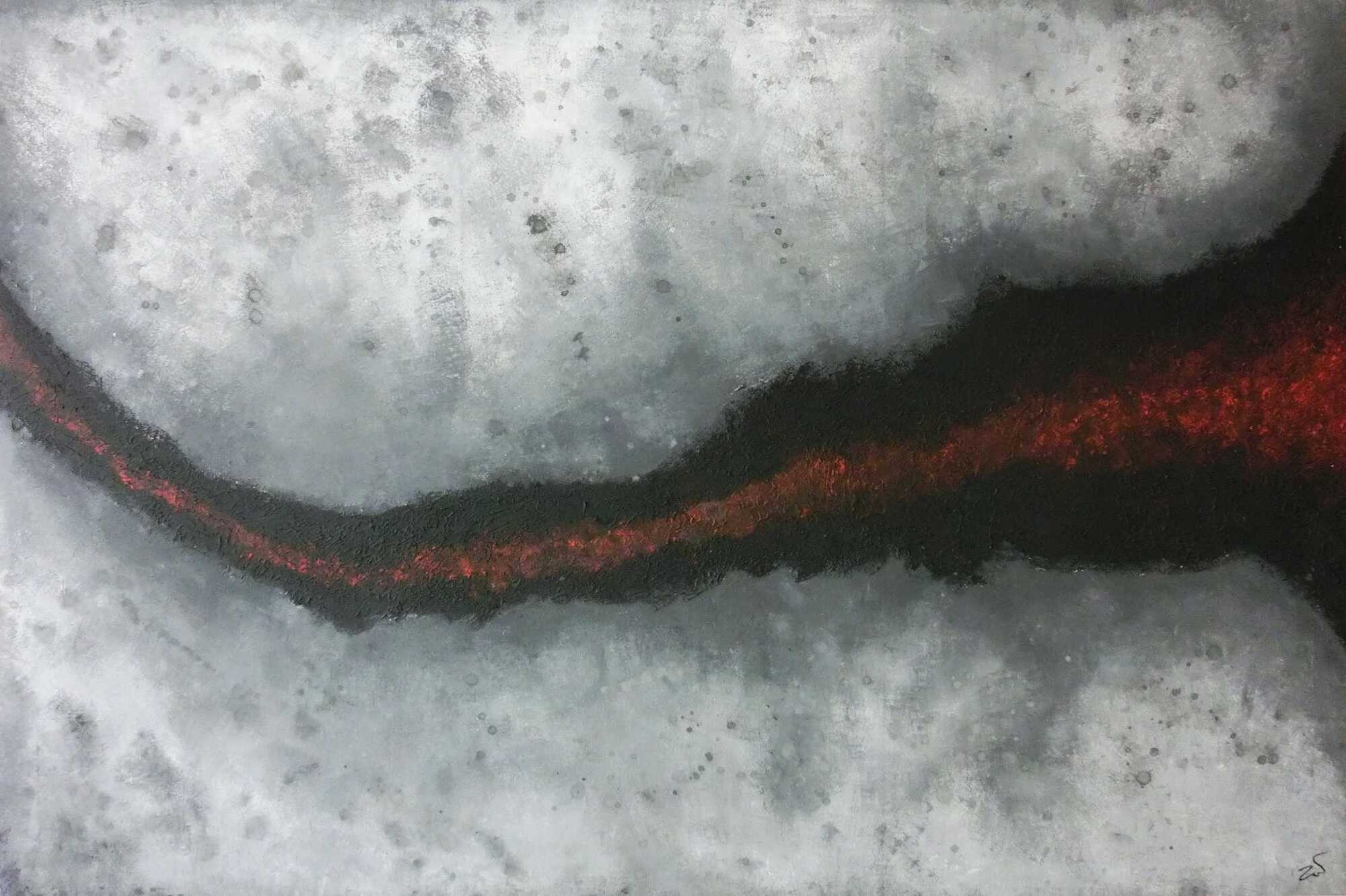 Abstraktes Acrylbild mit Struktur