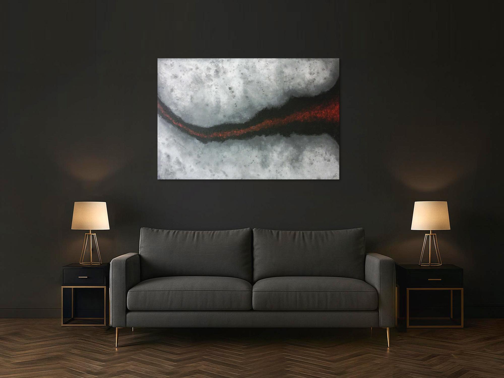 Abstraktes Acrylbild mit Struktur