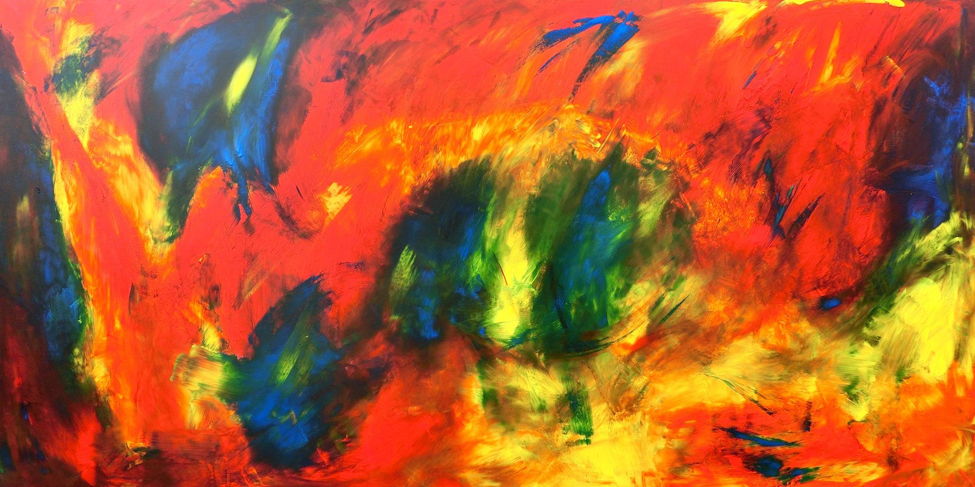 Abstraktes Acryl Gemälde bunt modern ausgefallen