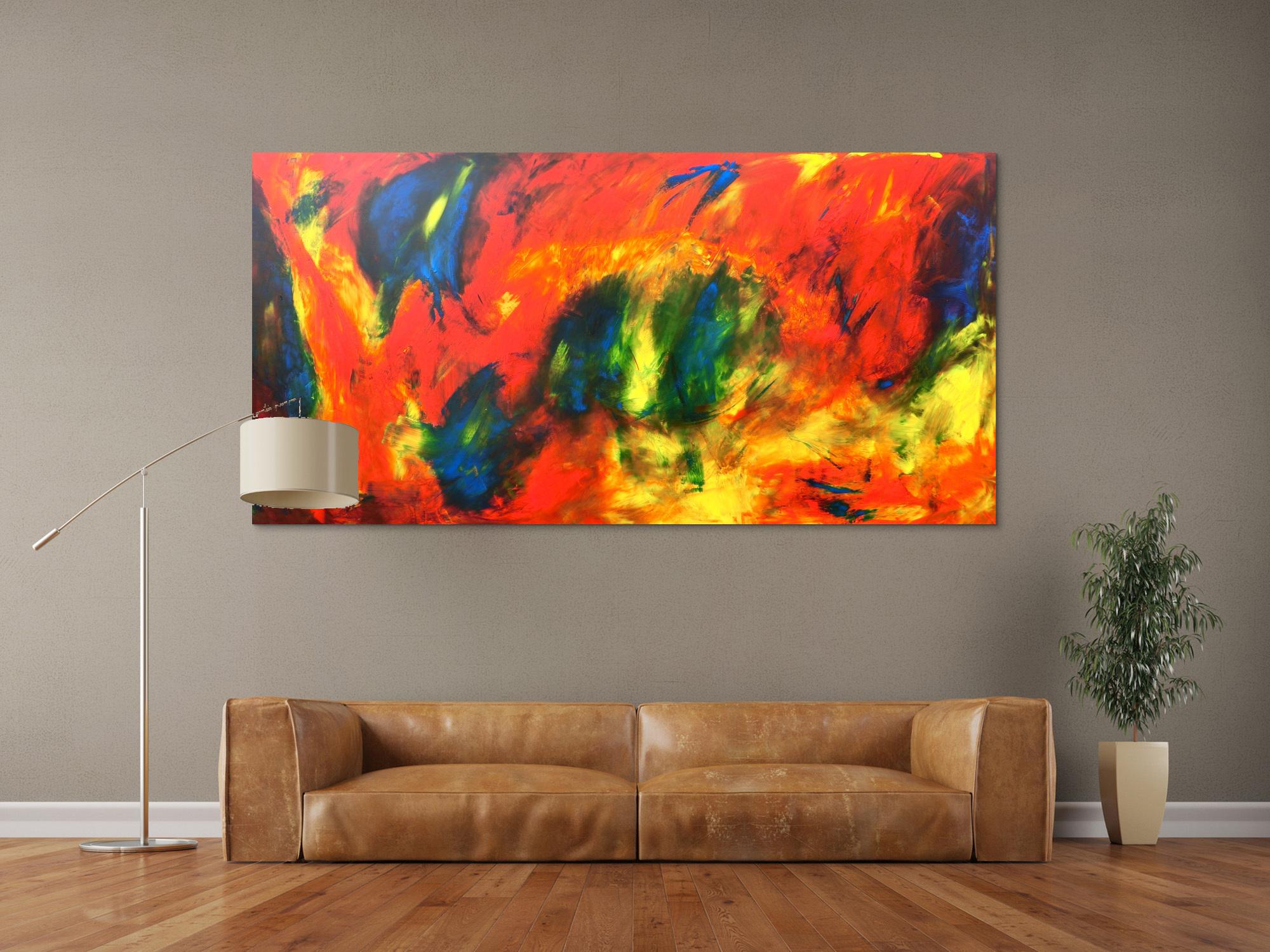 Abstraktes Acryl Gemälde bunt modern ausgefallen