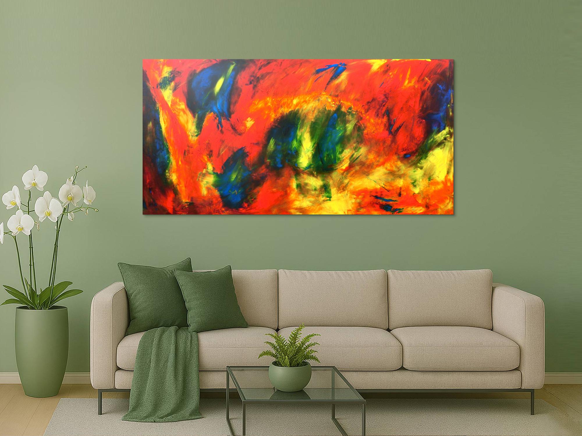 Abstraktes Acryl Gemälde bunt modern ausgefallen