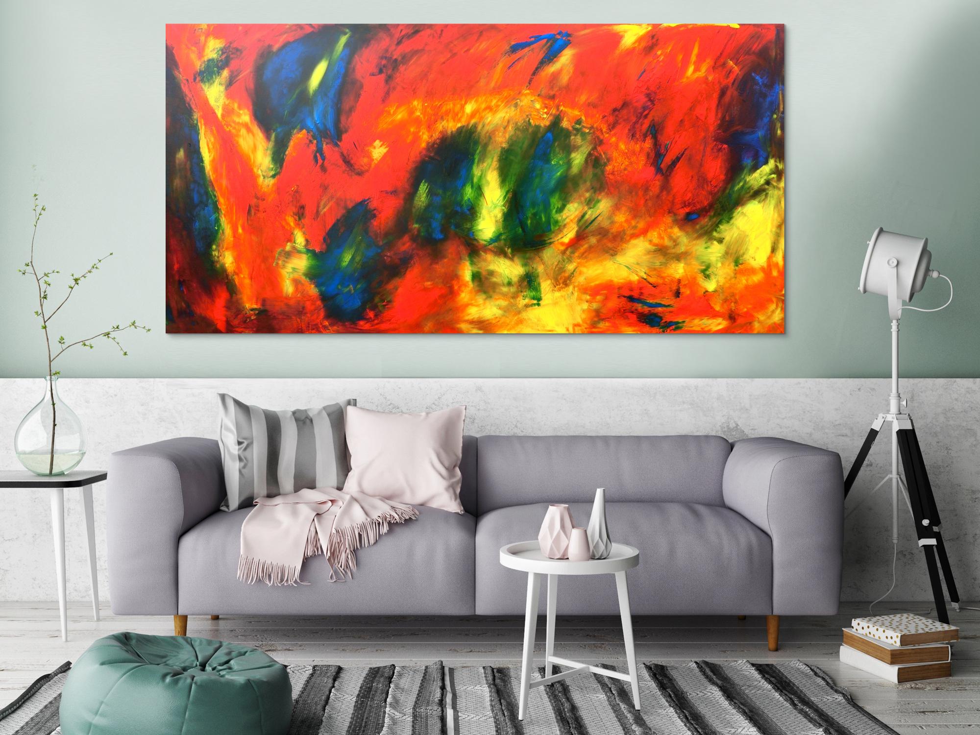 Abstraktes Acryl Gemälde bunt modern ausgefallen