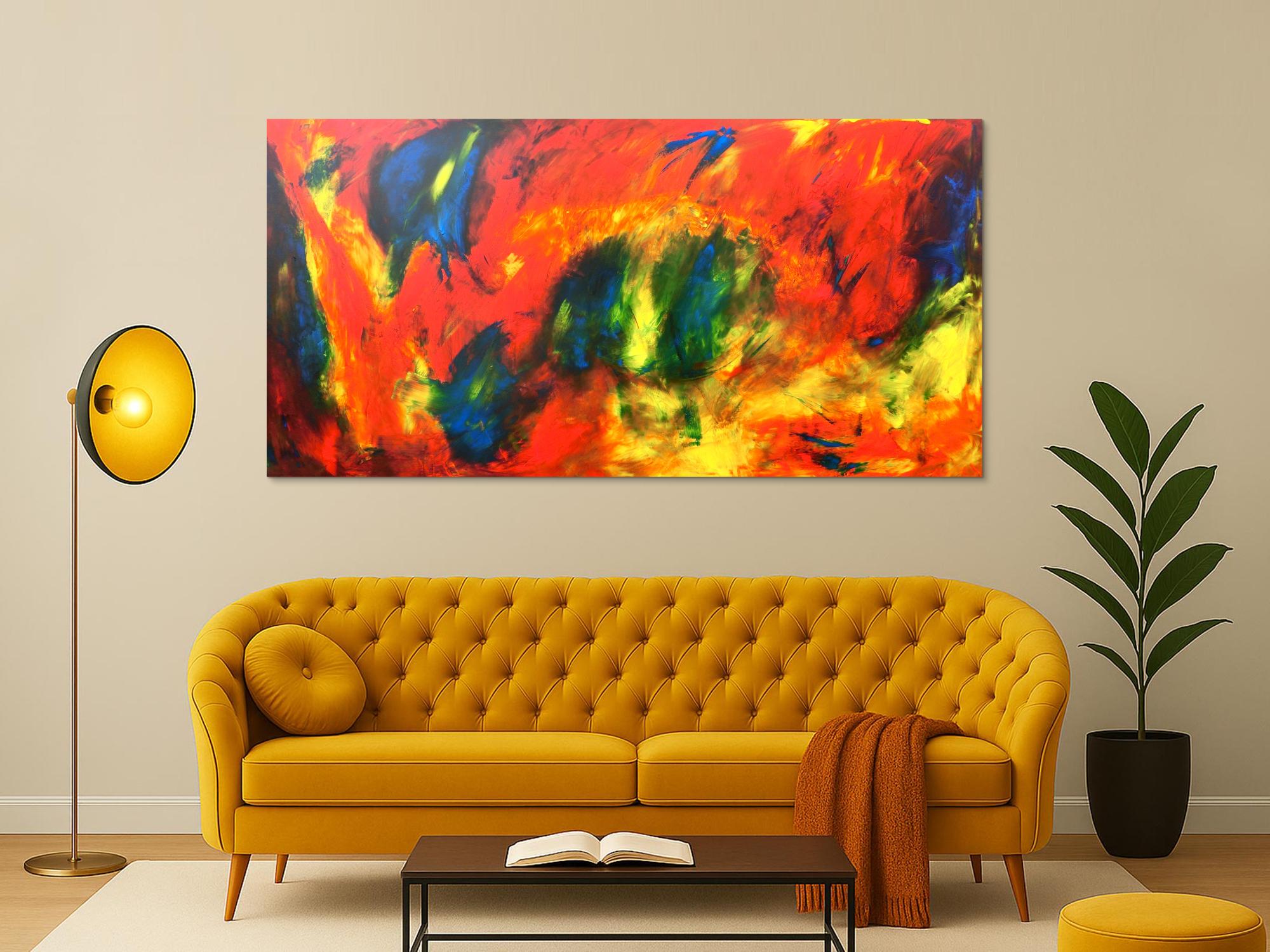 Abstraktes Acryl Gemälde bunt modern ausgefallen