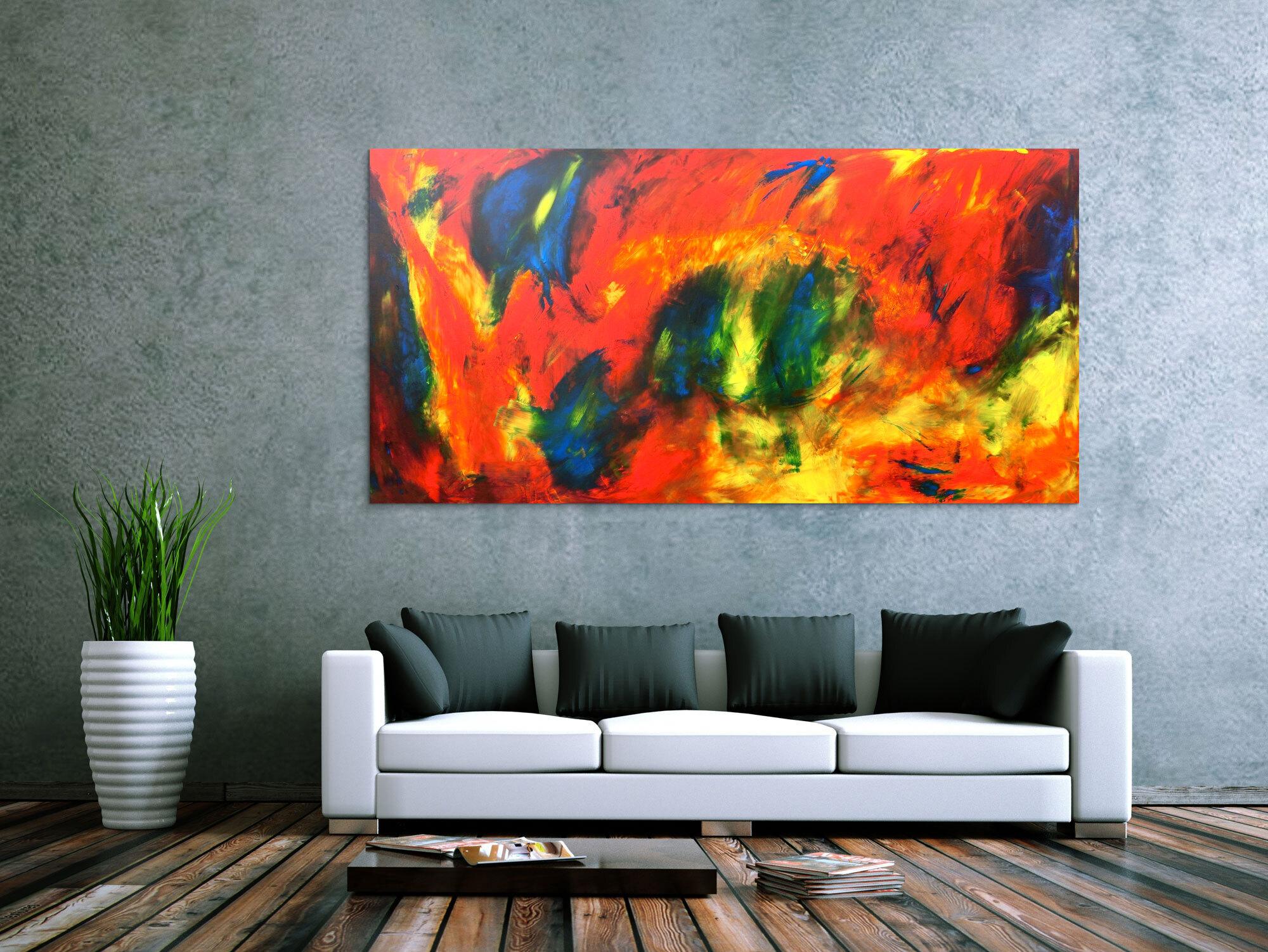 Abstraktes Acryl Gemälde bunt modern ausgefallen