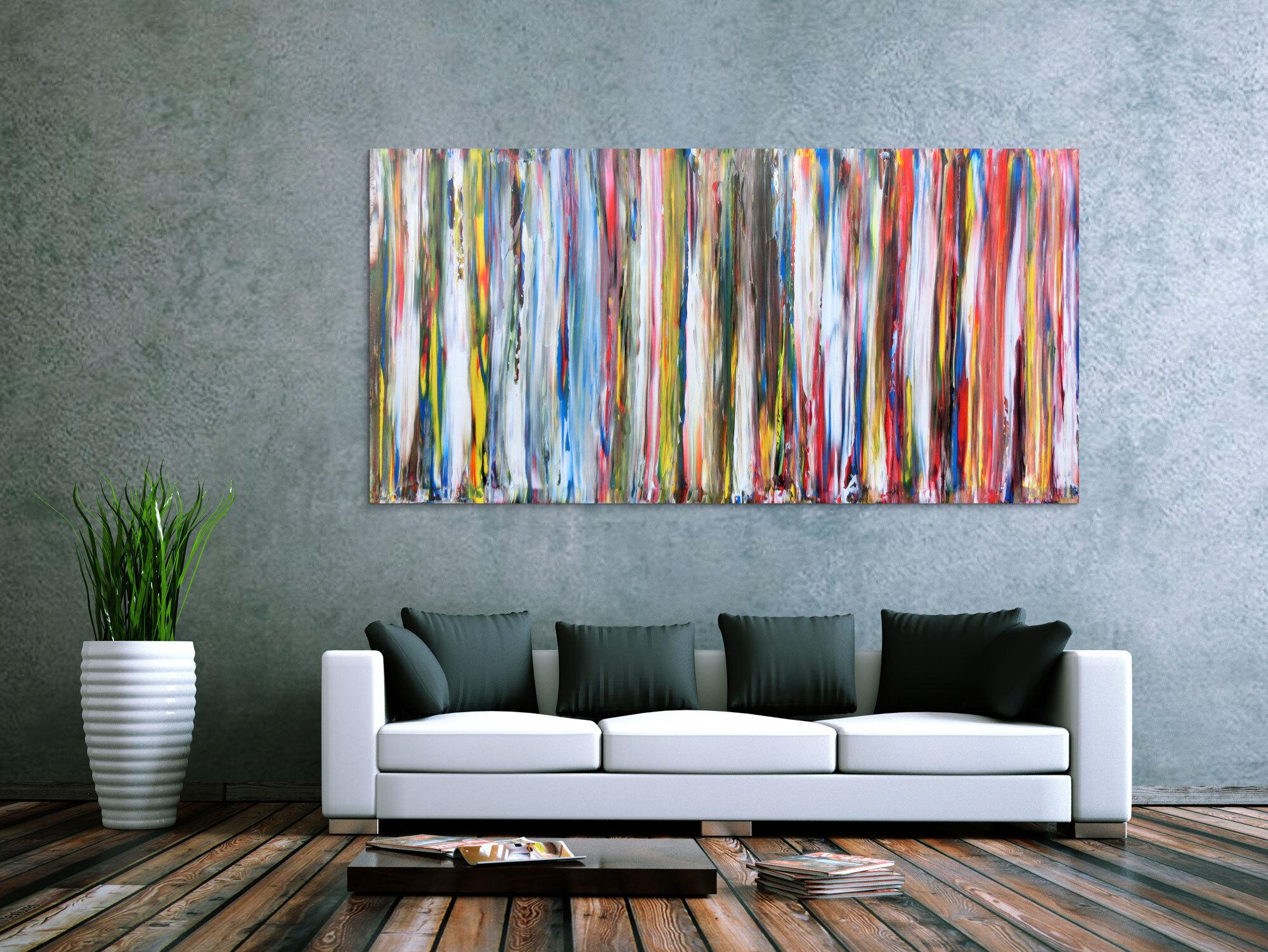 Abstraktes Acrylbild schlicht modern bunt
