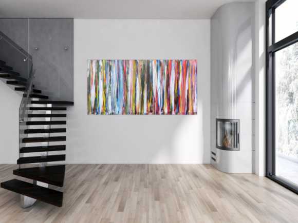 Abstraktes Acrylbild schlicht modern bunt