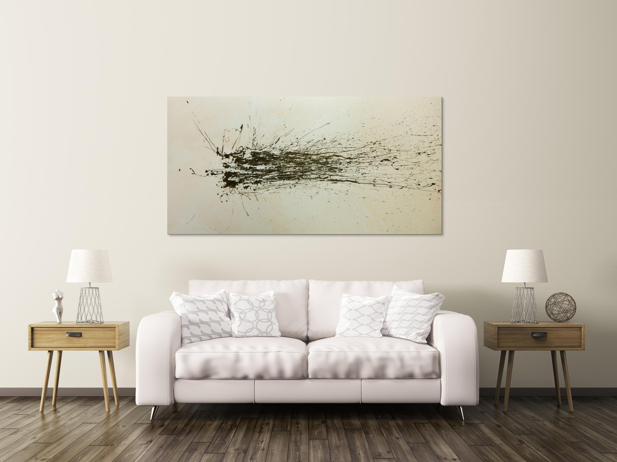 Abstraktes Acrylbild brauner Fleck modern