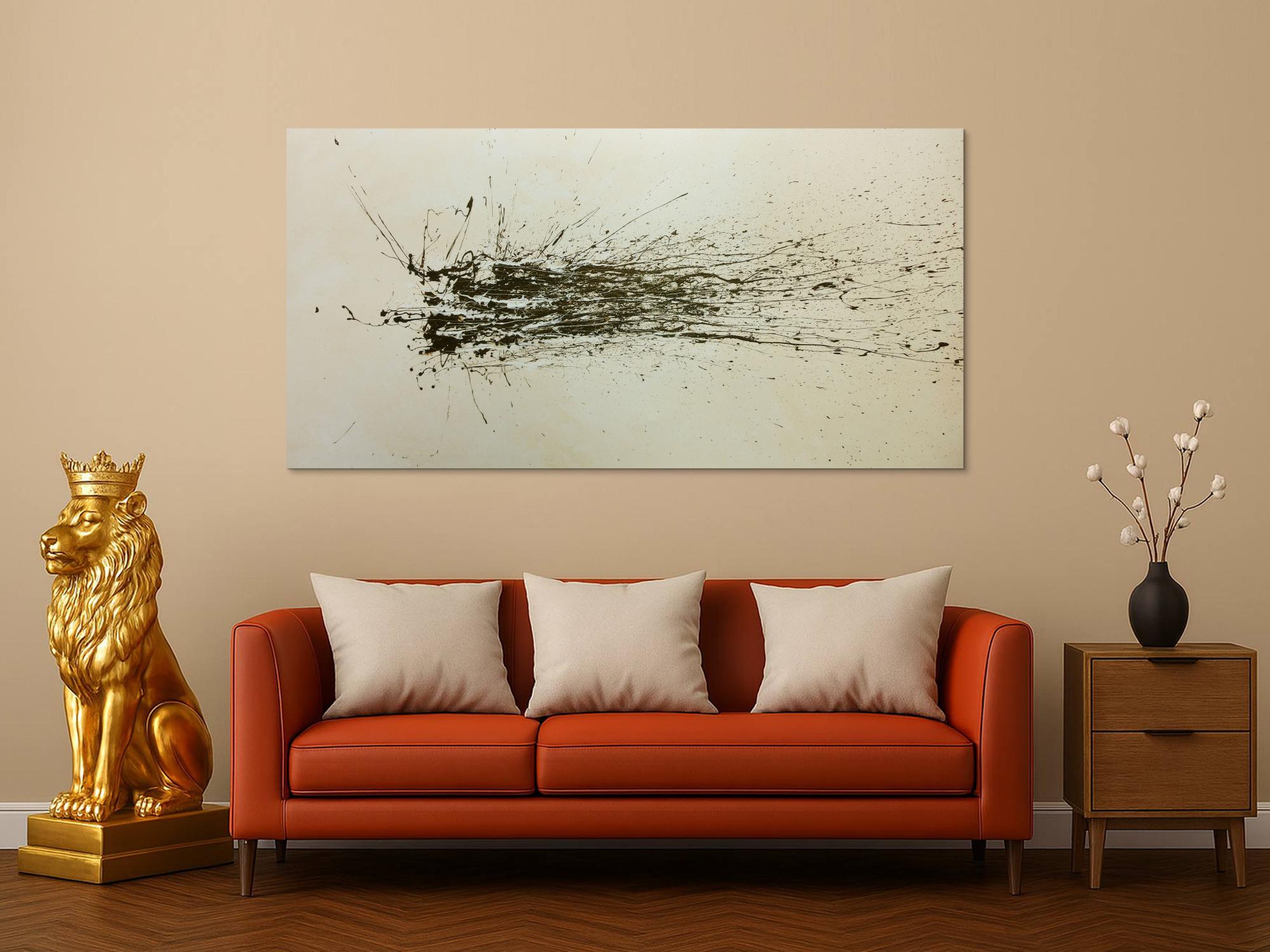Abstraktes Acrylbild brauner Fleck modern