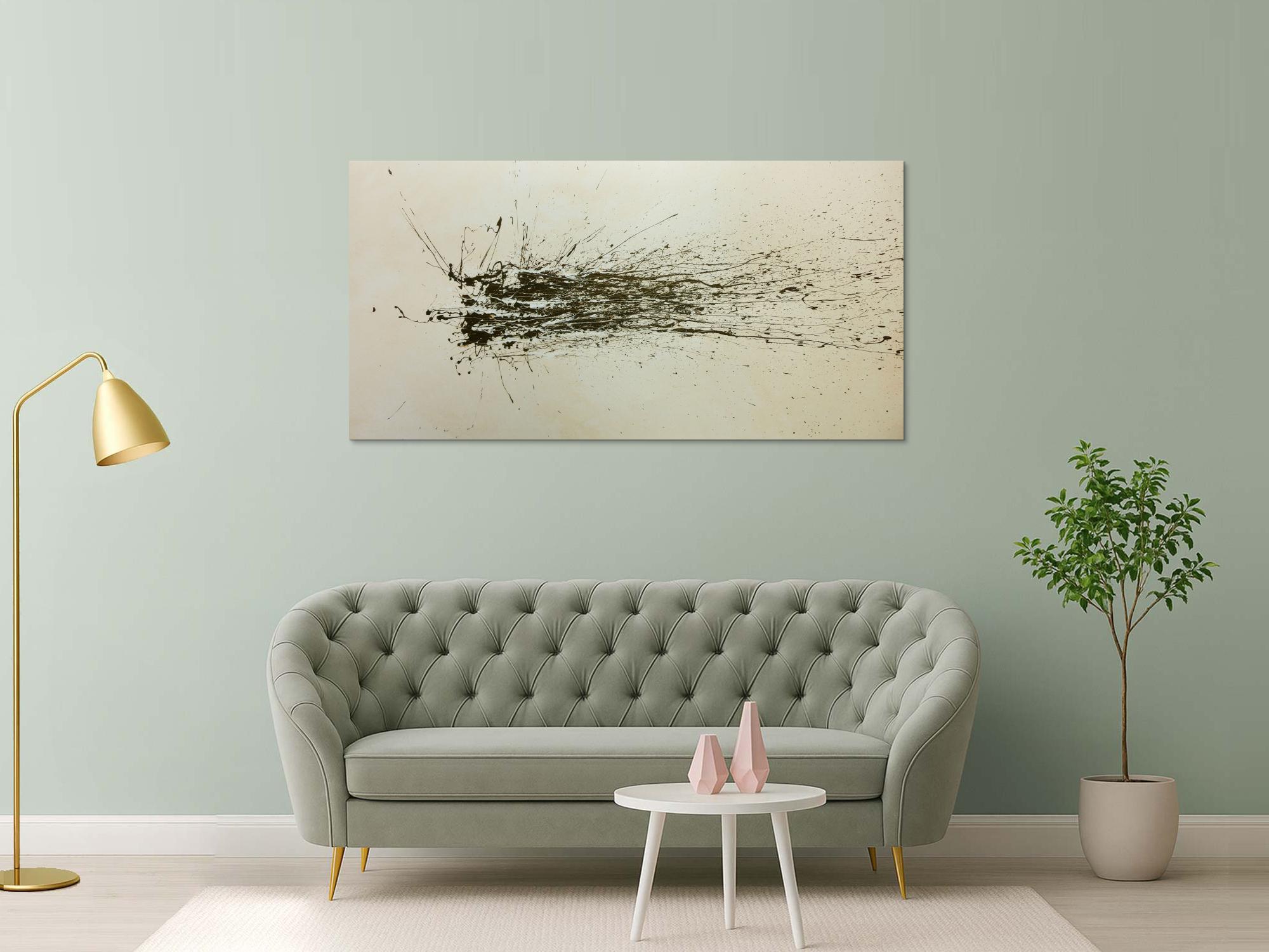 Abstraktes Acrylbild brauner Fleck modern
