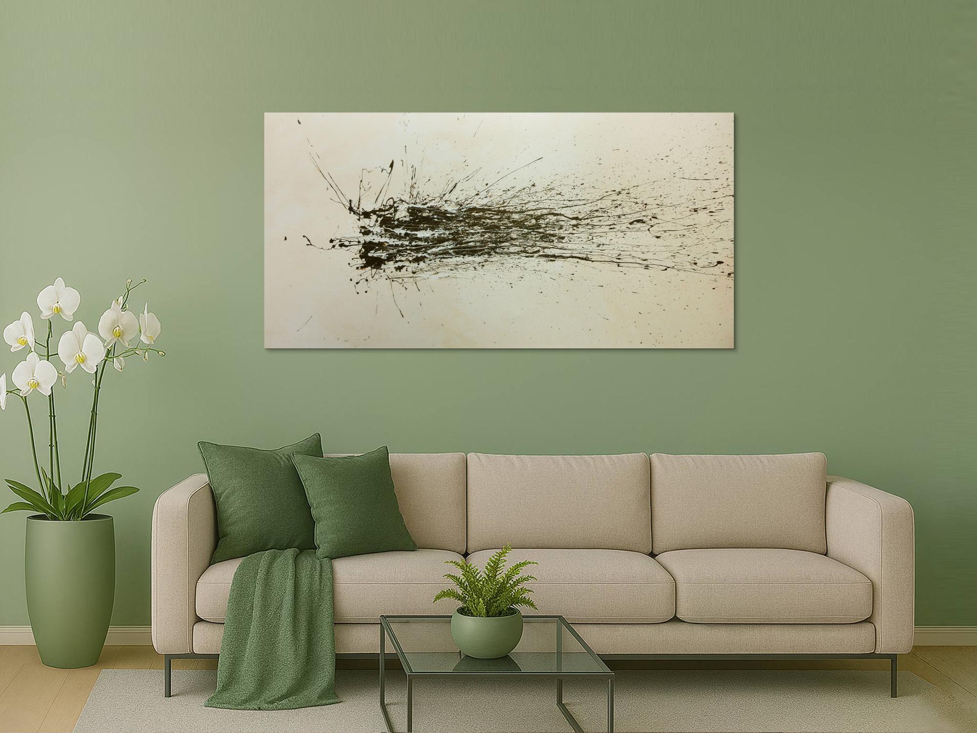 Abstraktes Acrylbild brauner Fleck modern