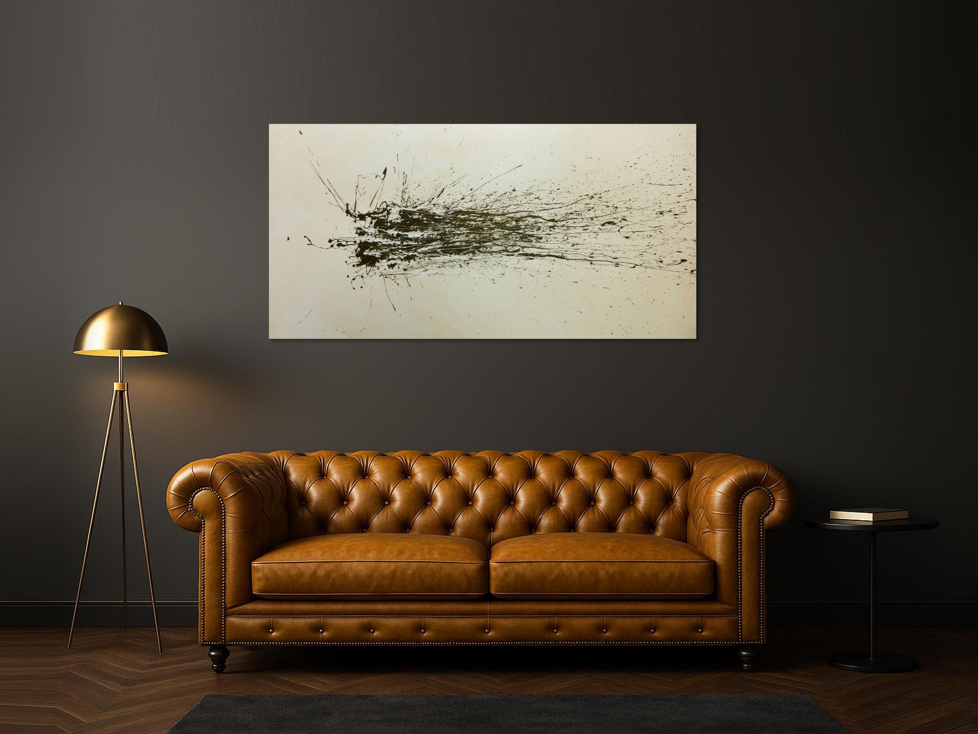 Abstraktes Acrylbild brauner Fleck modern