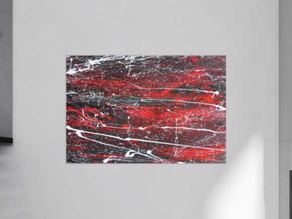 Abstraktes Acrylbild schwarz/rot