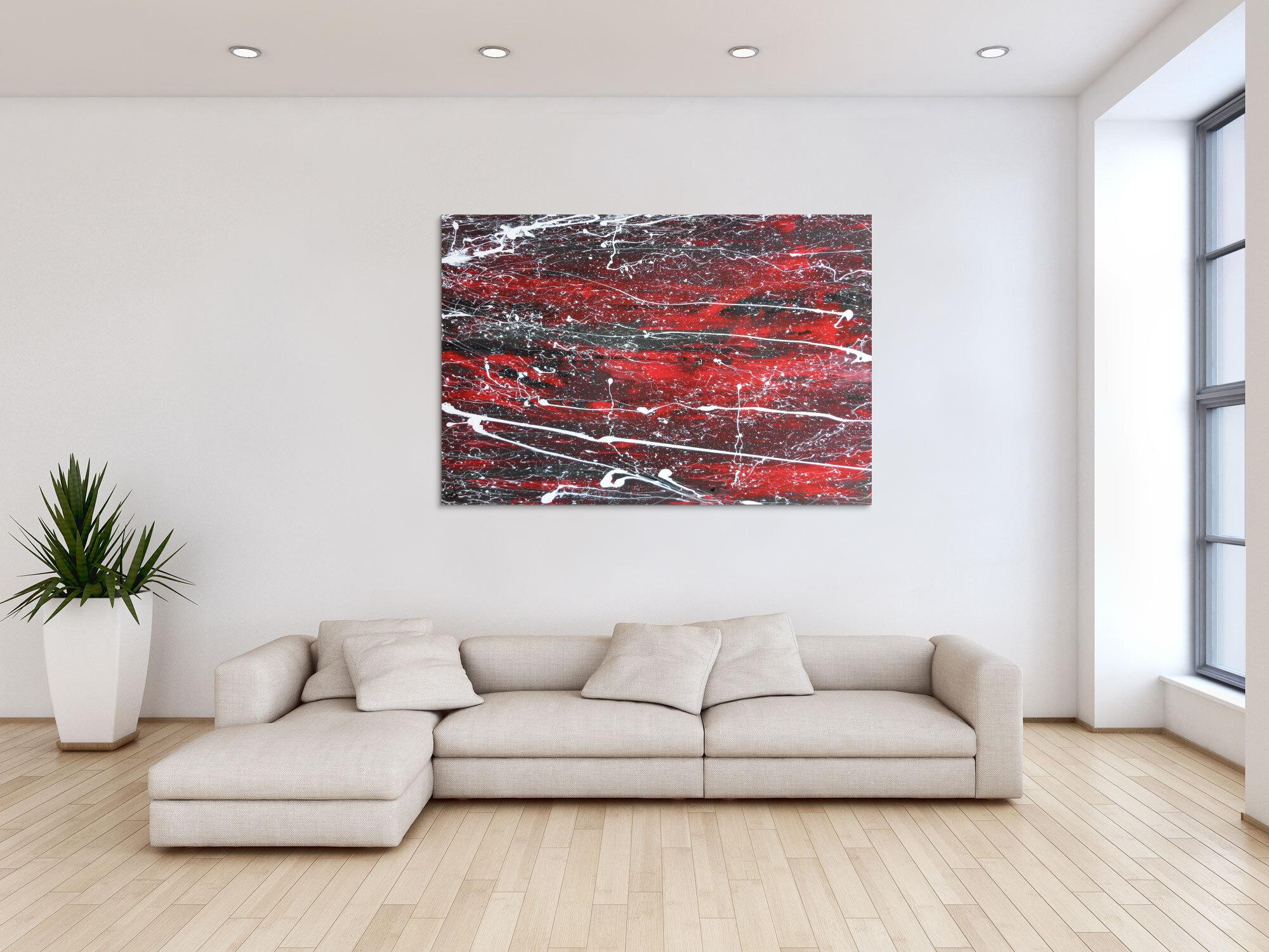 Abstraktes Acrylbild schwarz/rot