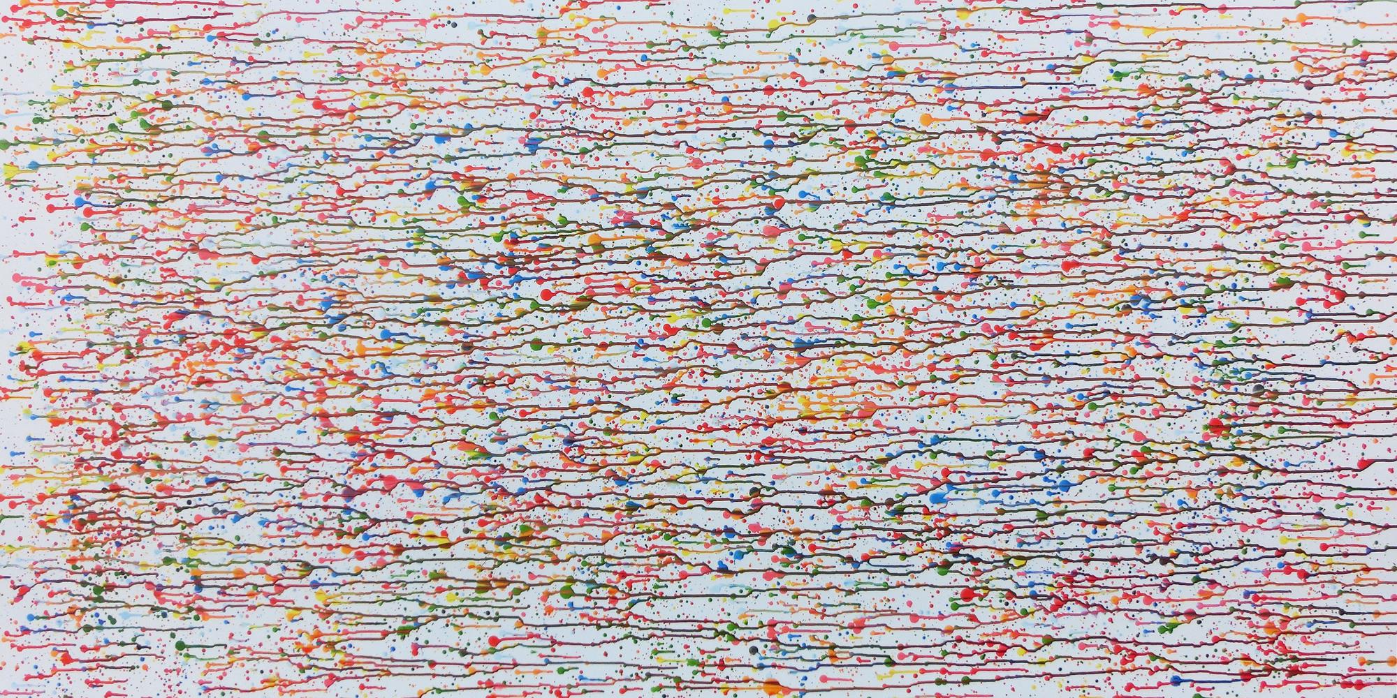 Buntes Acrylgemälde abstrakt modern Flecken