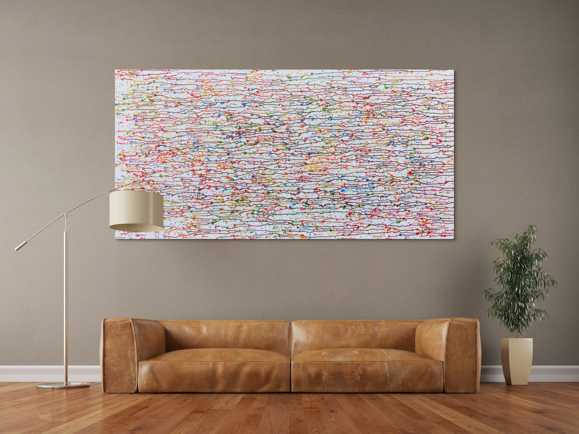 Buntes Acrylgemälde abstrakt modern Flecken