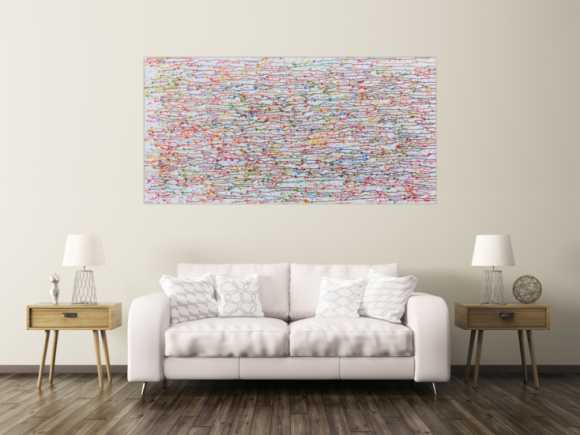 Buntes Acrylgemälde abstrakt modern Flecken
