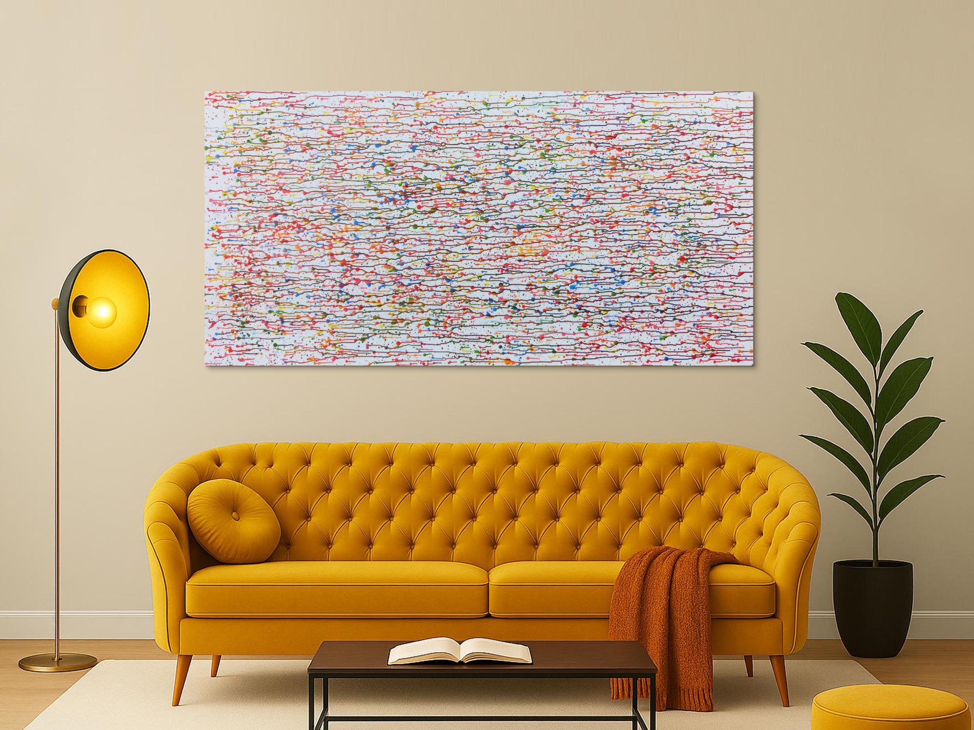 Buntes Acrylgemälde abstrakt modern Flecken