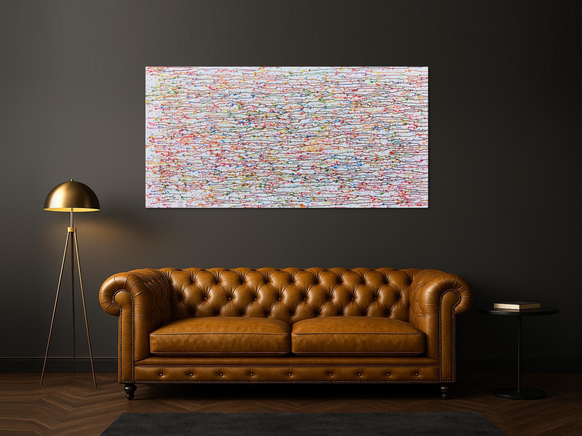 Buntes Acrylgemälde abstrakt modern Flecken