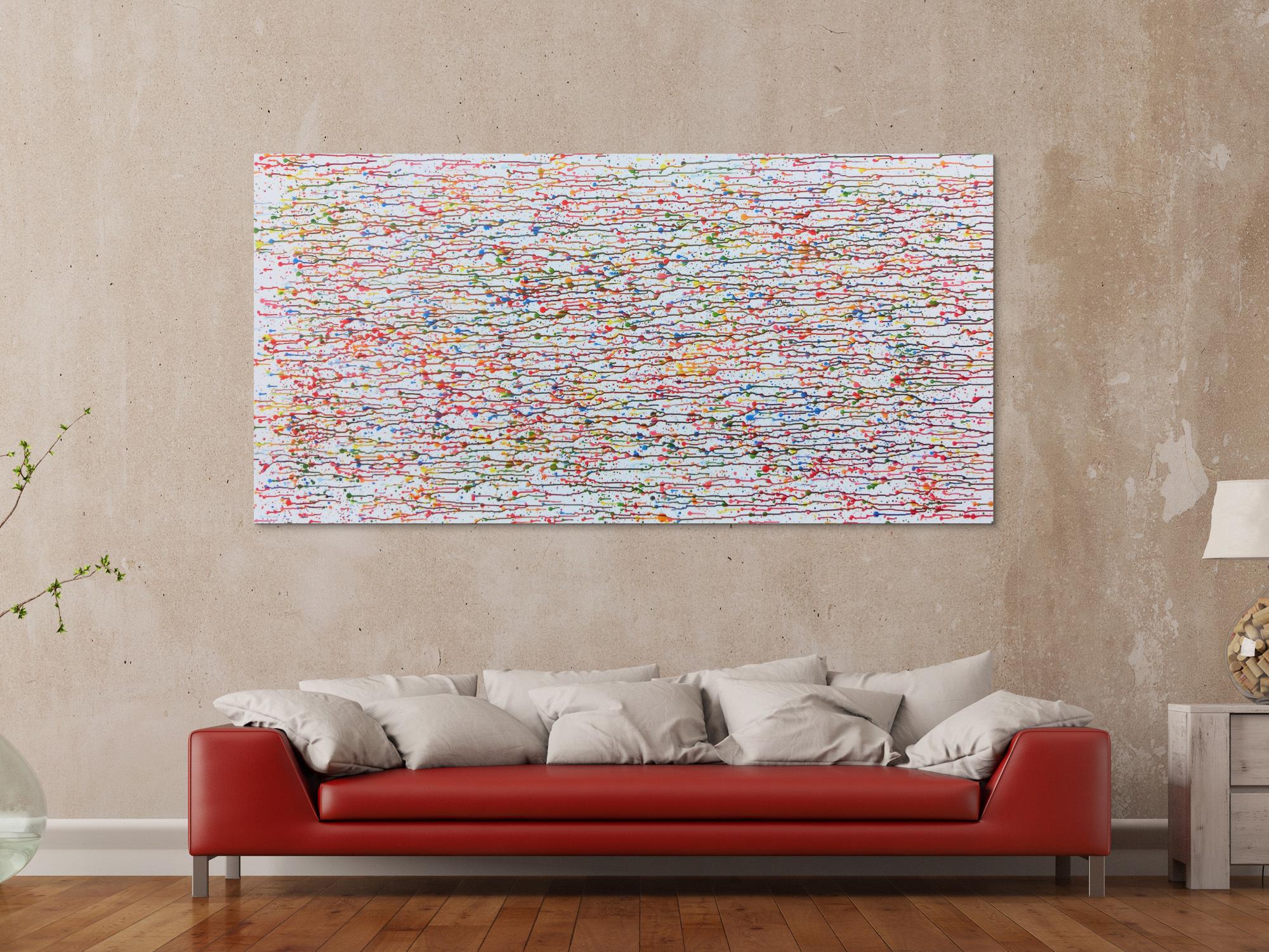 Buntes Acrylgemälde abstrakt modern Flecken