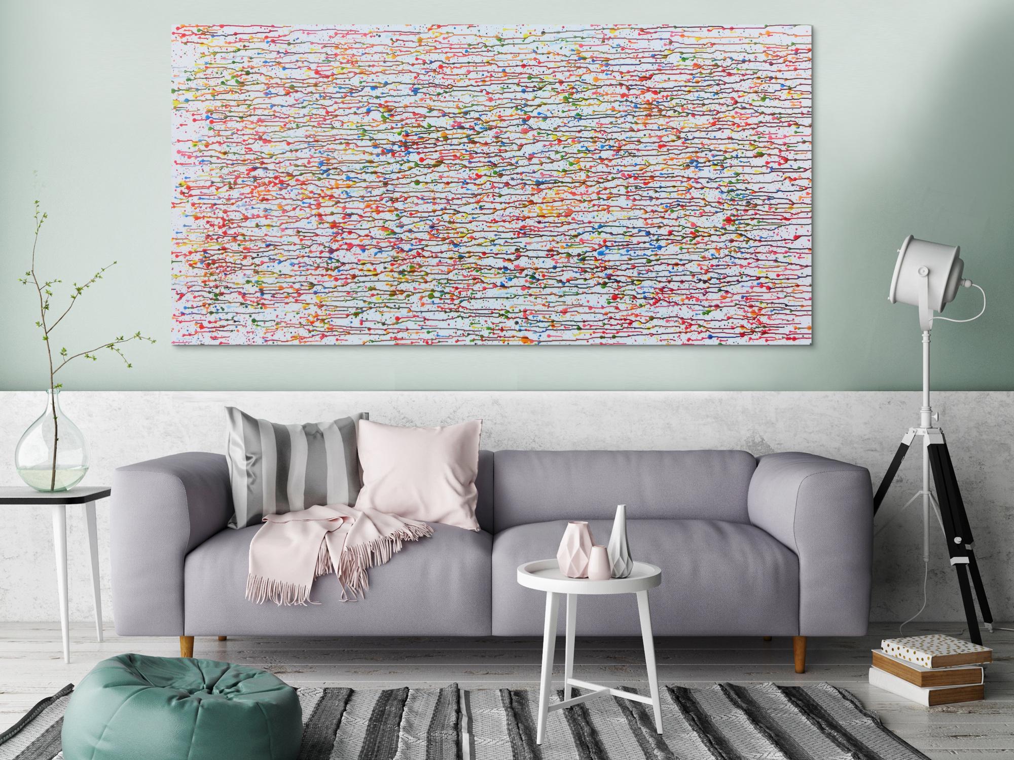 Buntes Acrylgemälde abstrakt modern Flecken