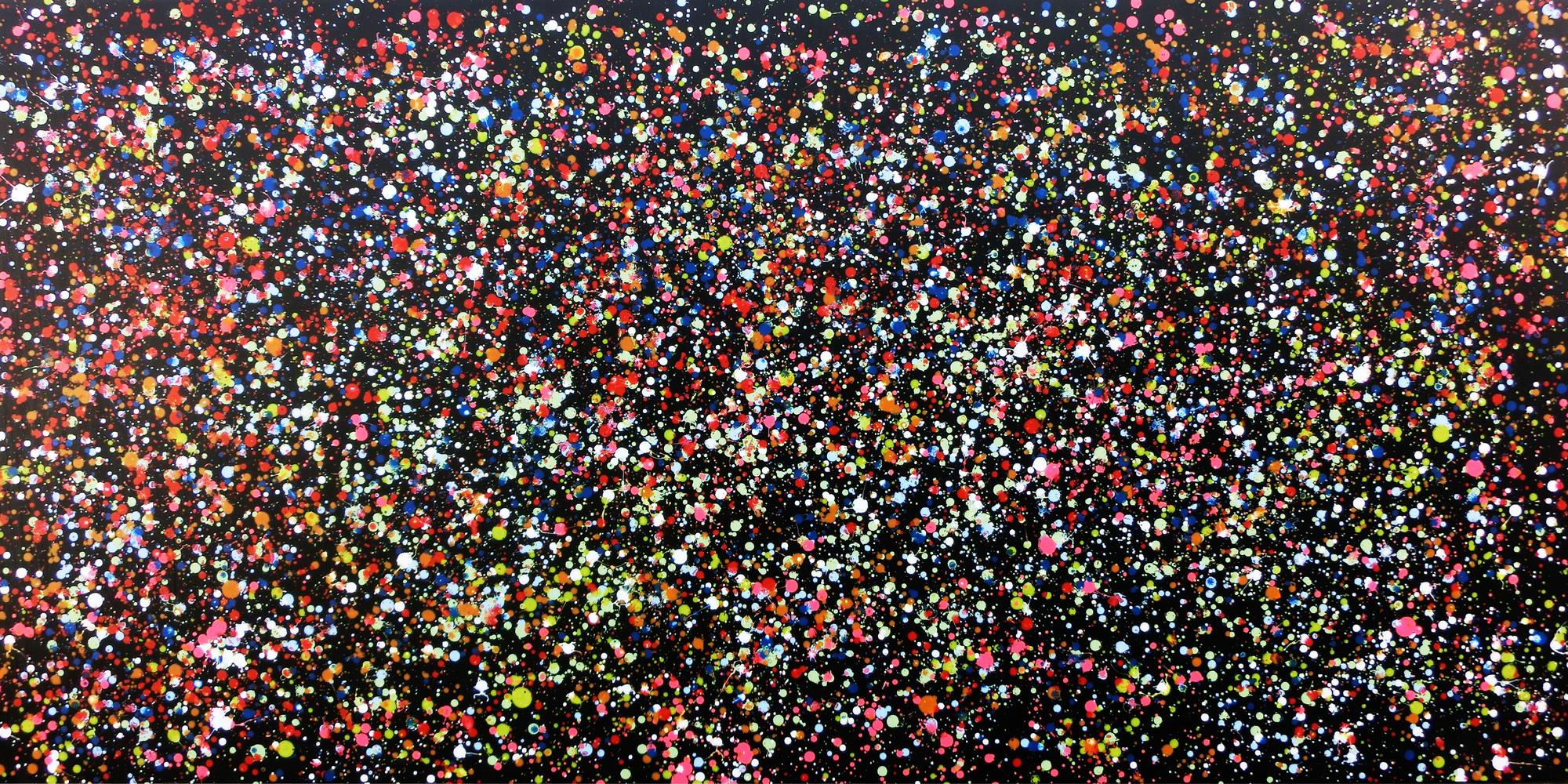 Abstraktes Acrylbild mdern bunte Flecken