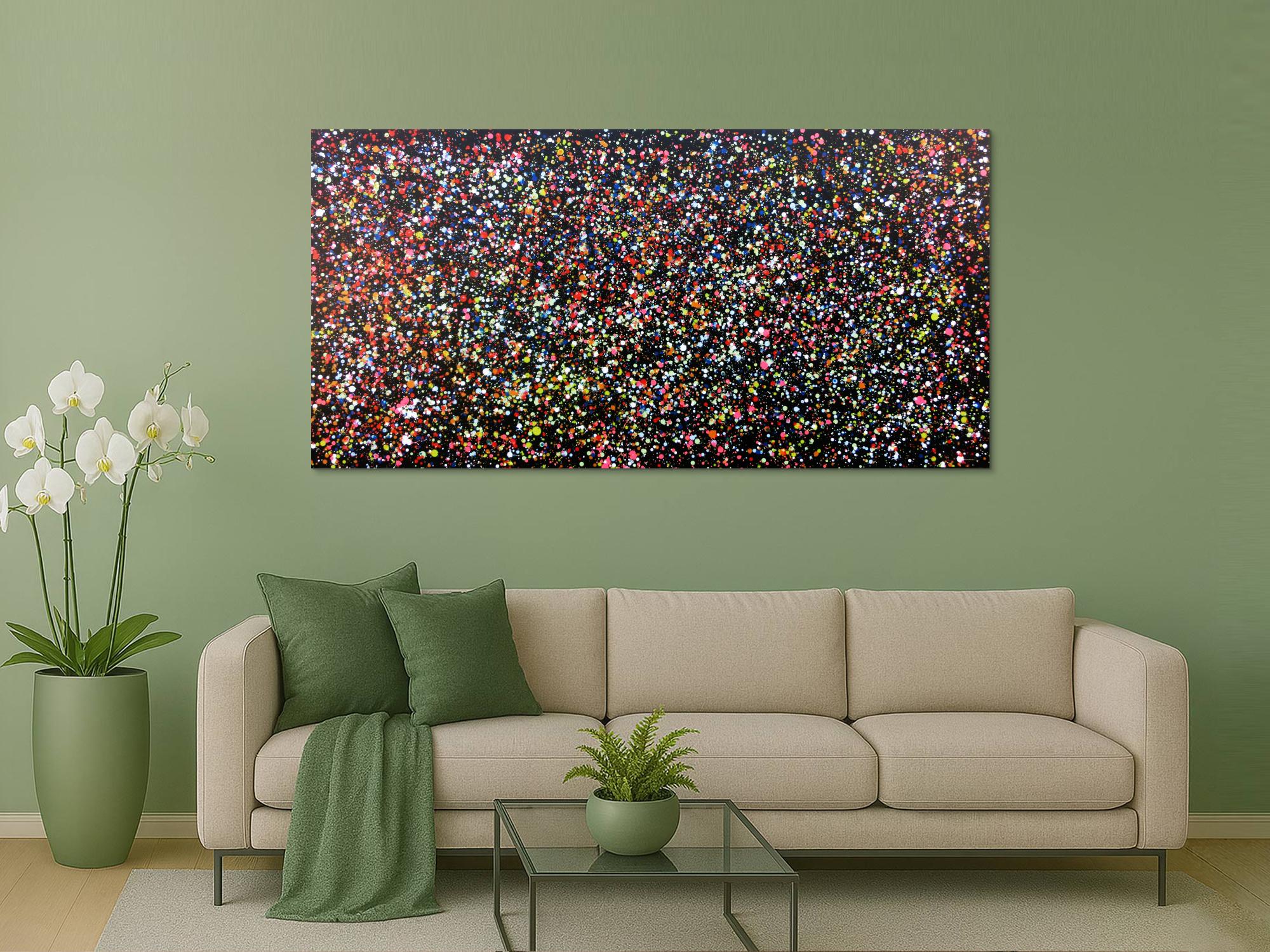 Abstraktes Acrylbild mdern bunte Flecken