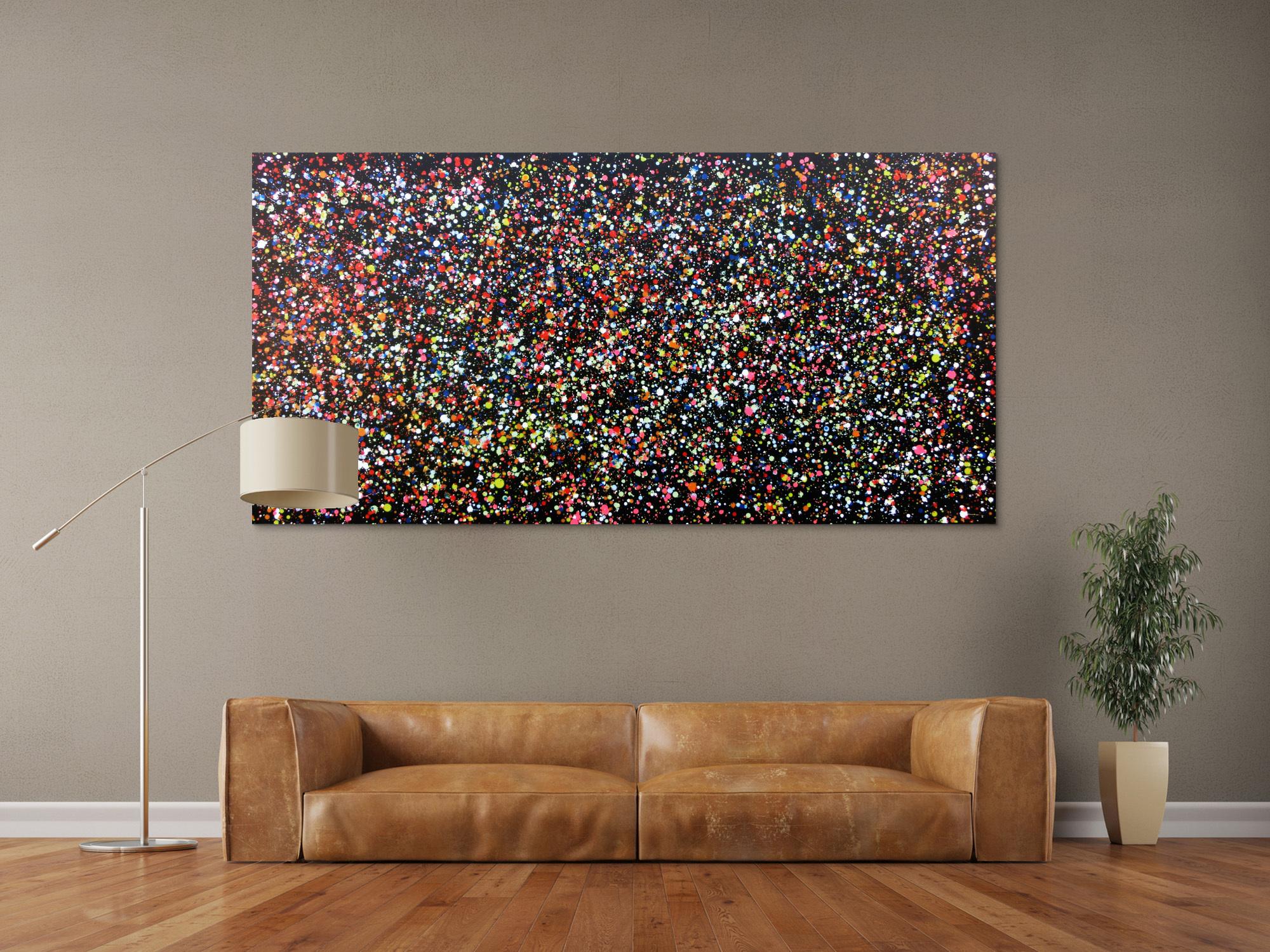 Abstraktes Acrylbild mdern bunte Flecken