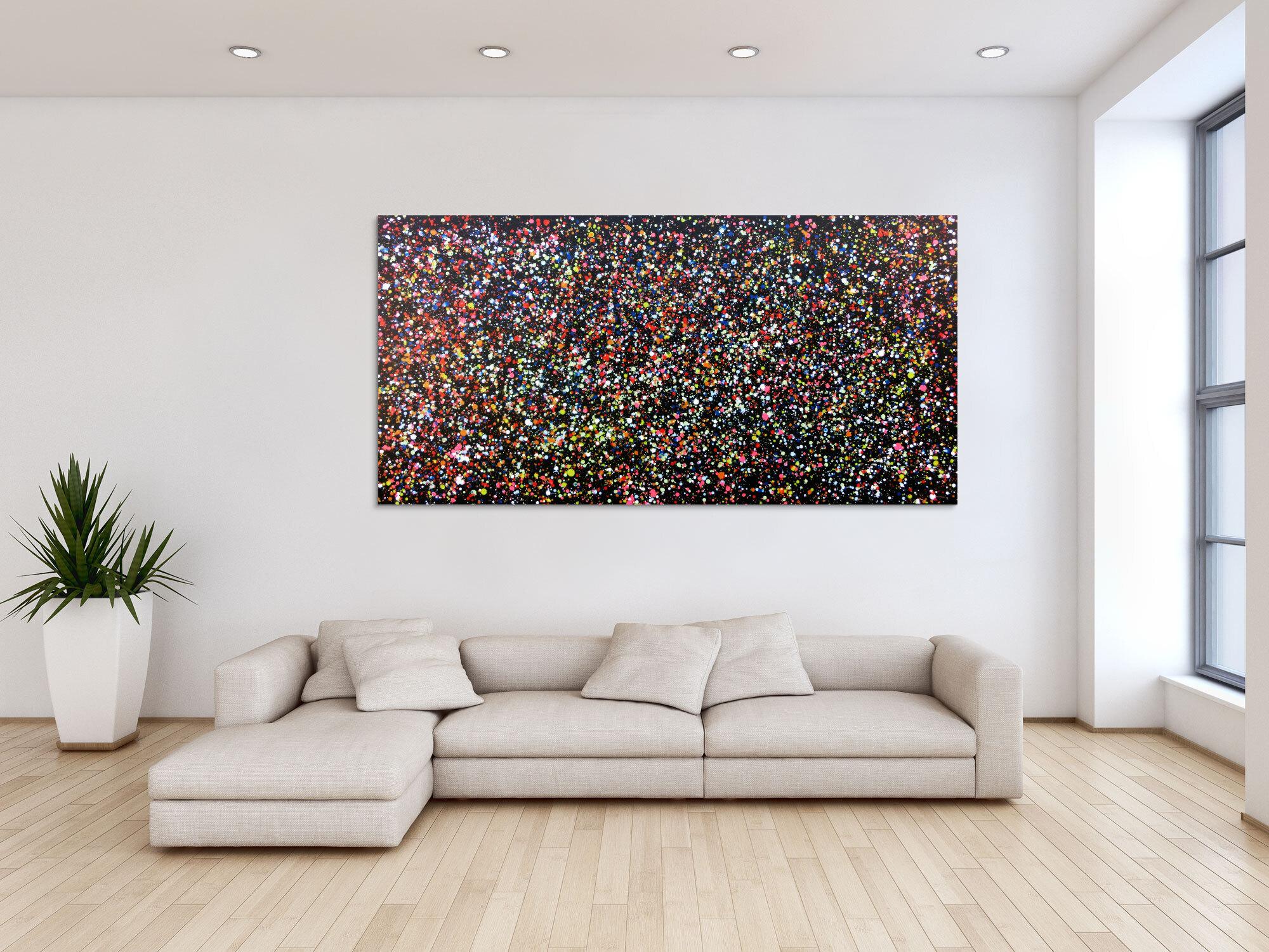 Abstraktes Acrylbild mdern bunte Flecken