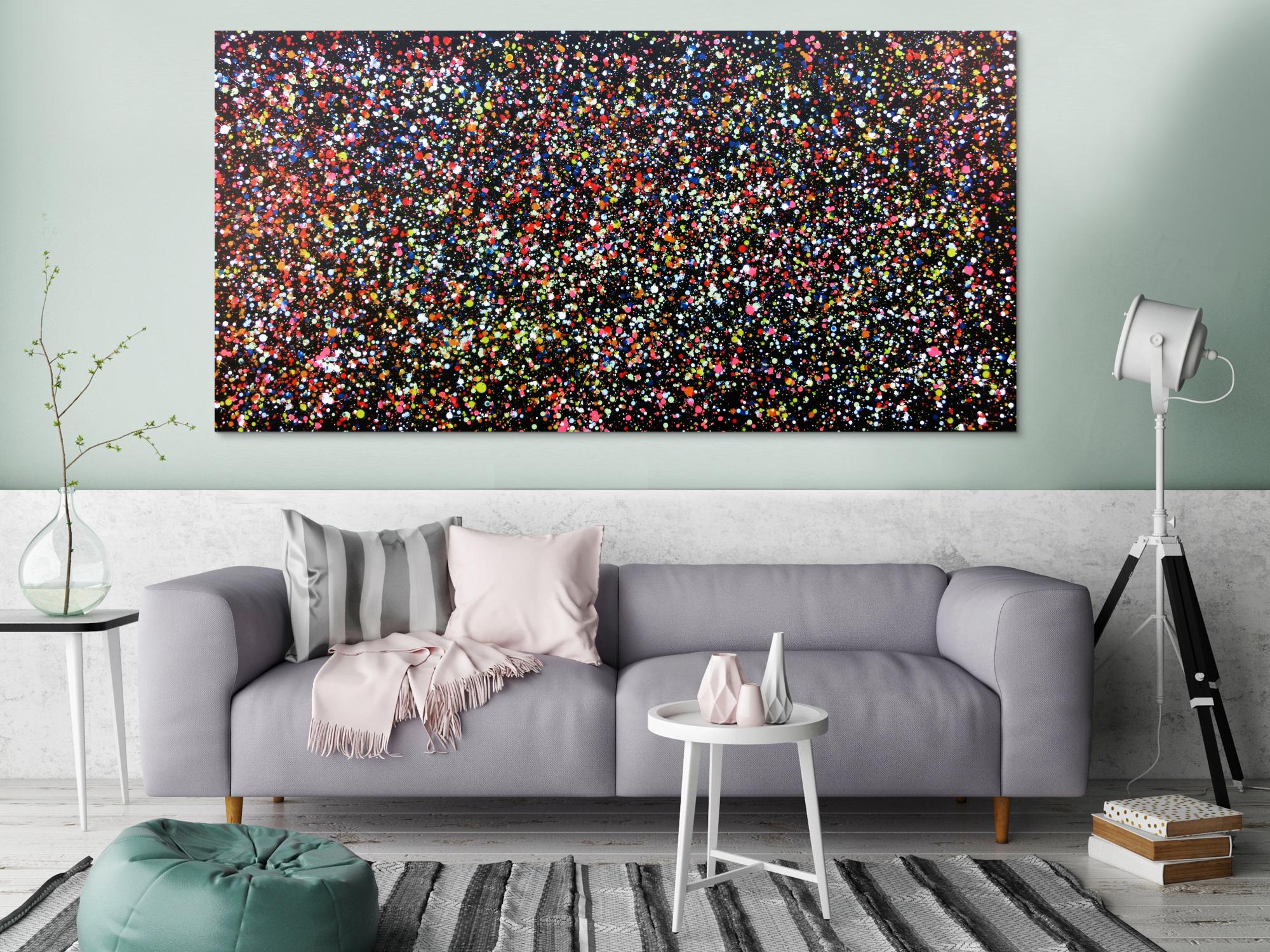 Abstraktes Acrylbild mdern bunte Flecken