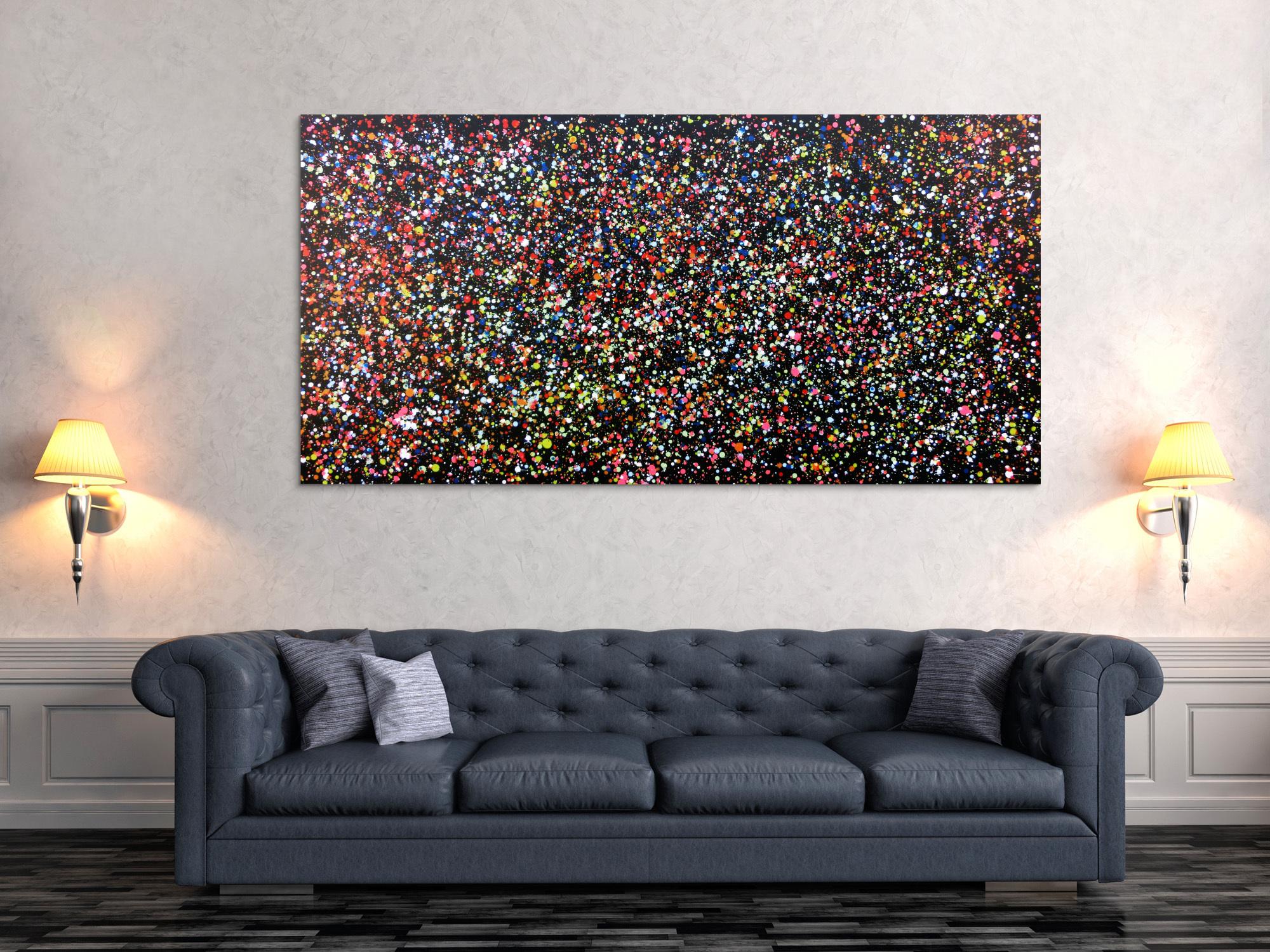 Abstraktes Acrylbild mdern bunte Flecken