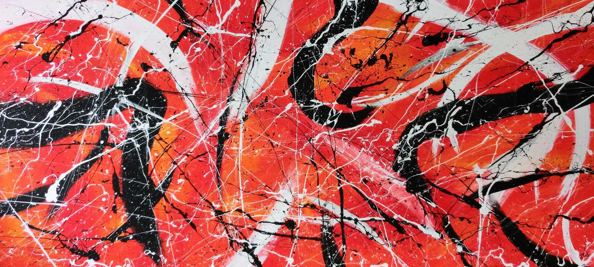 Abstraktes Acrylbild orange